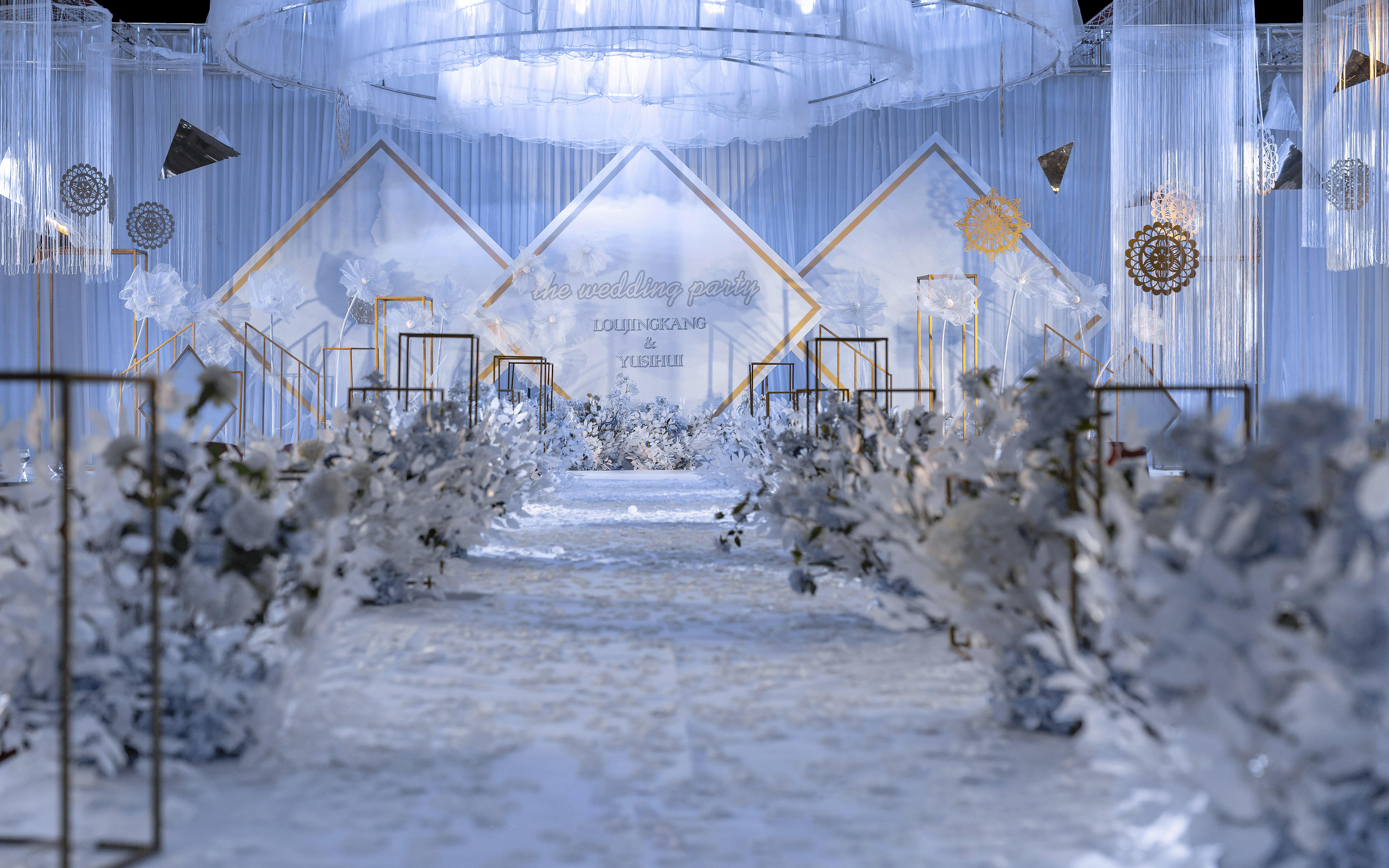 【玖月婚礼】蓝色系清新婚礼布置,赠婚房布置