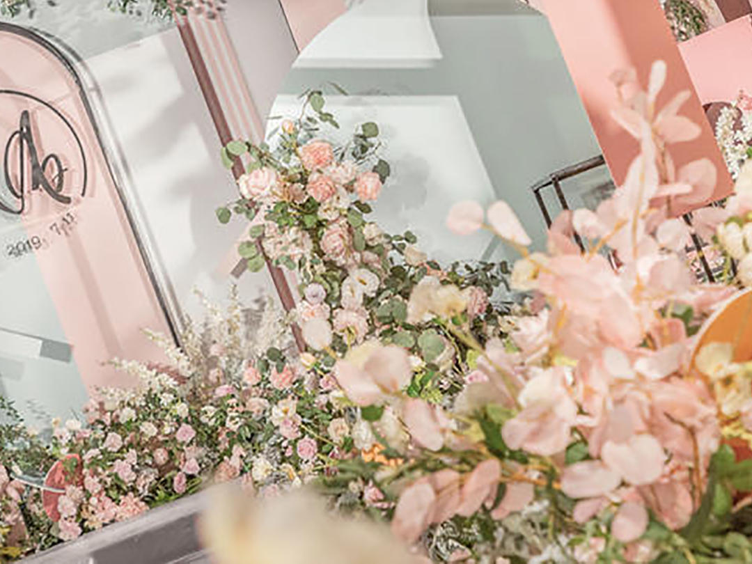 粉色时尚潮流小清新撞色婚礼