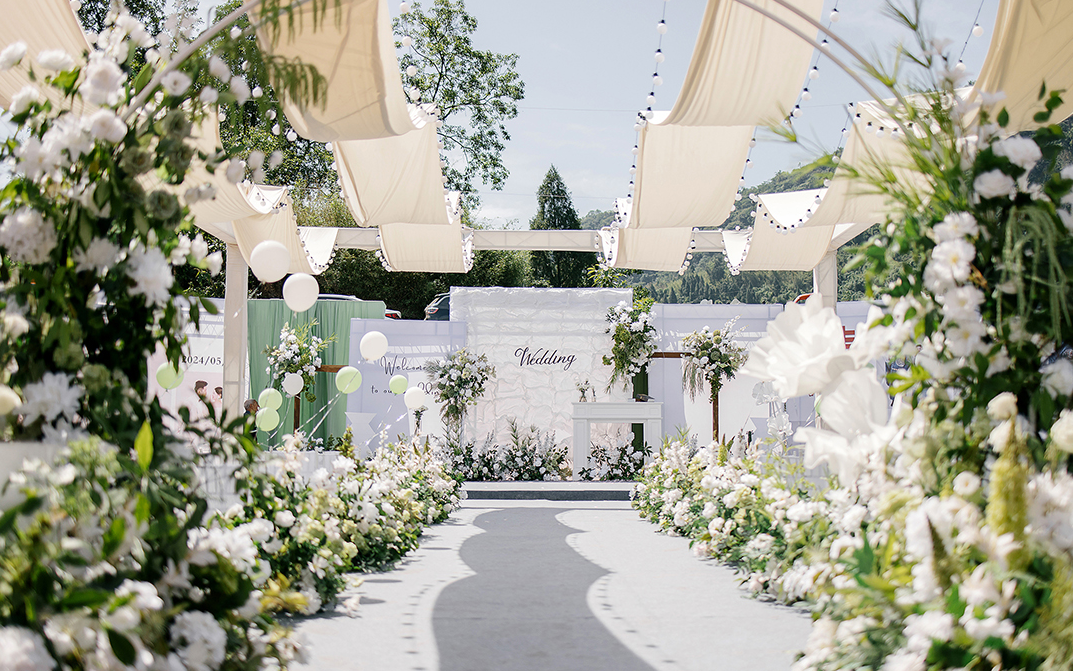 泸州纳溪合面白绿清新田间婚礼