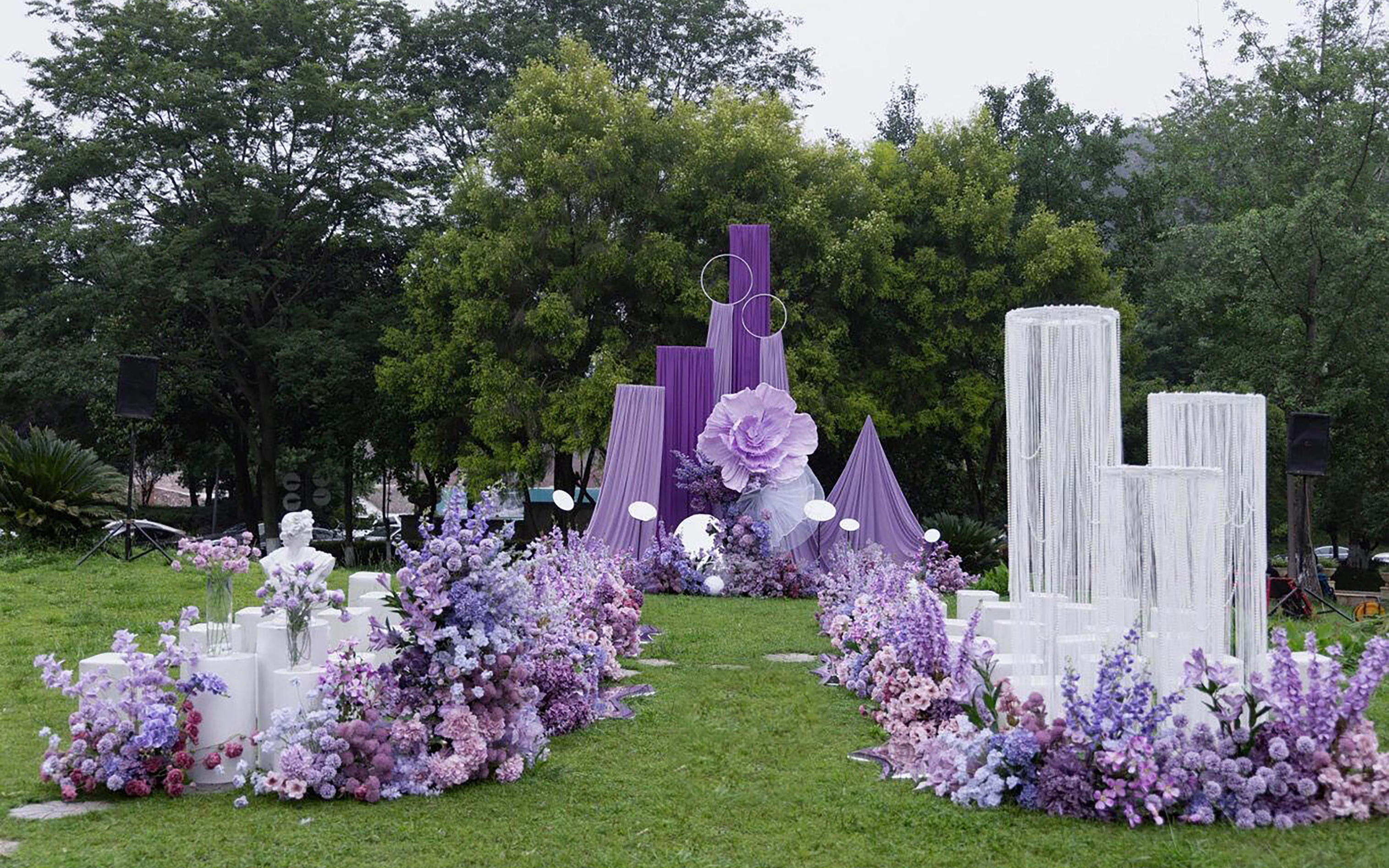 臻愛婚禮｜紫色花園布縵婚禮