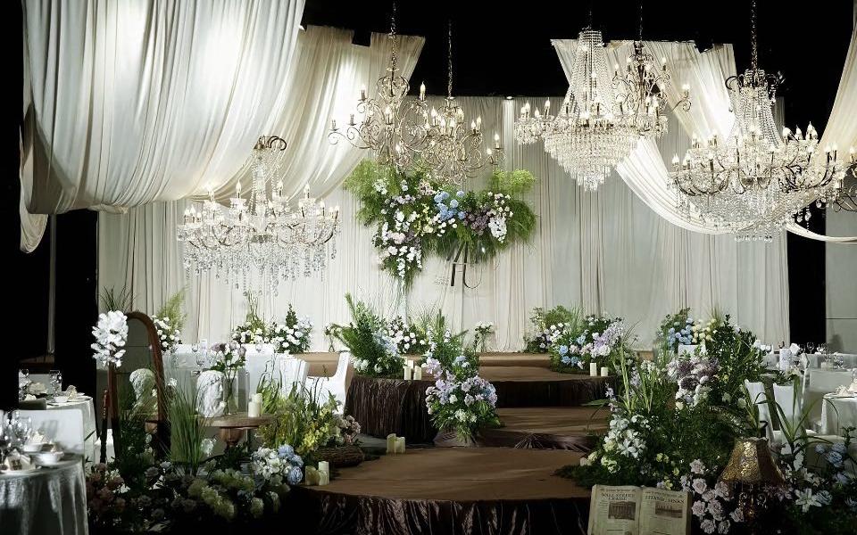 喜橙|韩式室内布幔婚礼