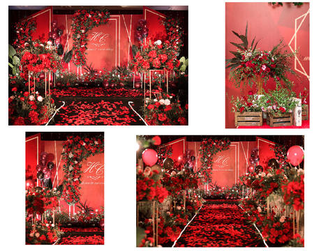 经典红色主题系婚礼：全包套餐·四大·花车装饰