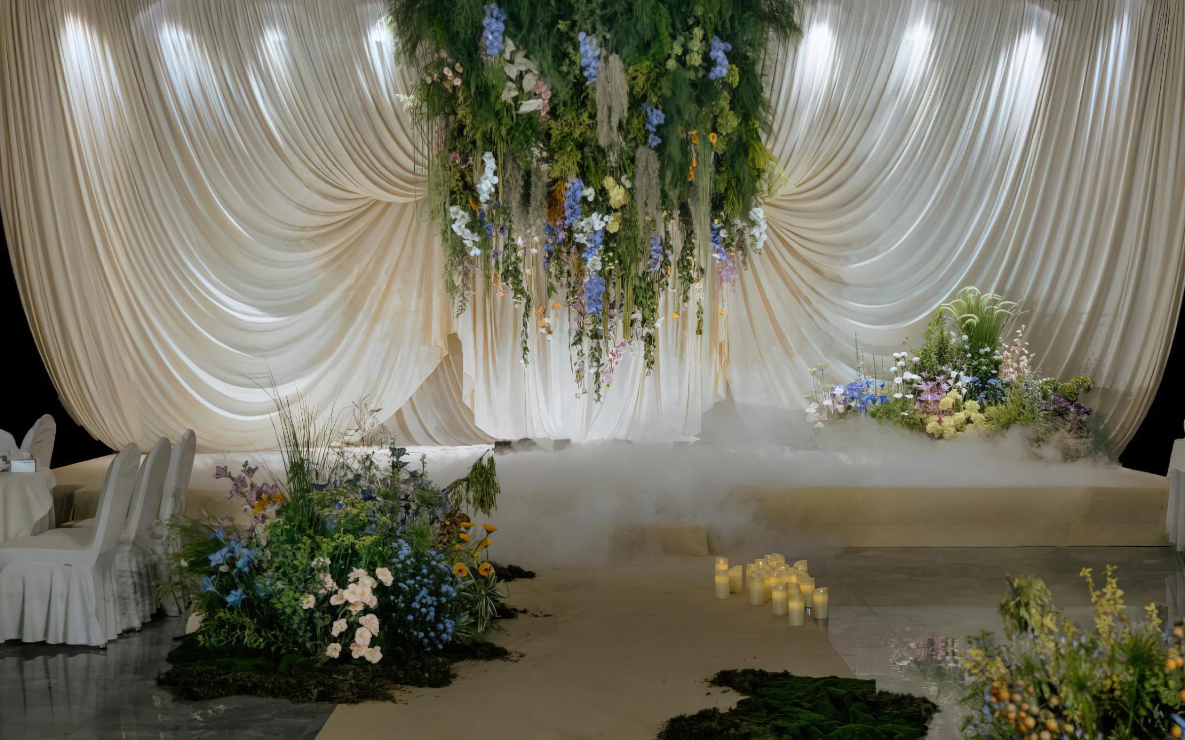 布幔營造大氣格調(diào)的酒店婚禮