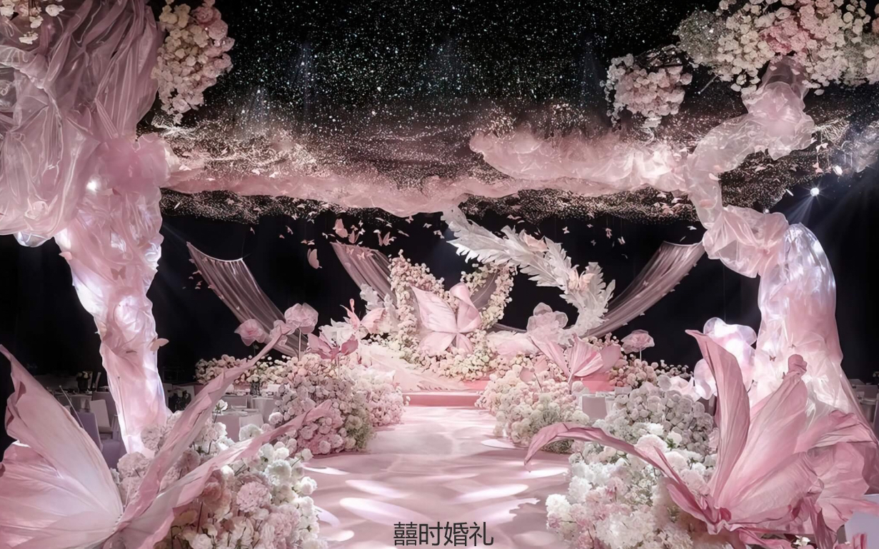 仙韻粉羽與蝶影交織的婚禮