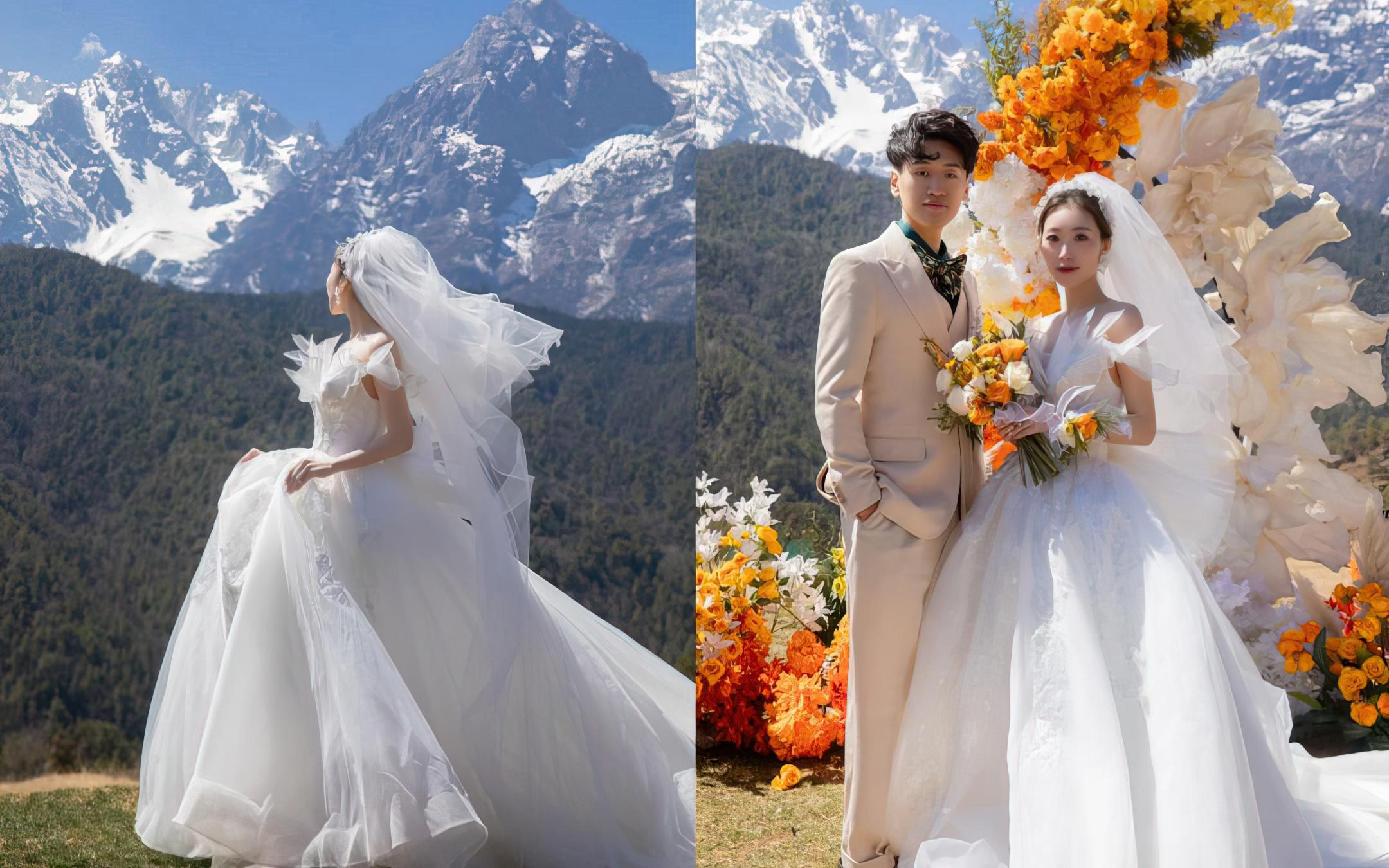 当婚纱遇上雪山，连风都在说“我愿意”