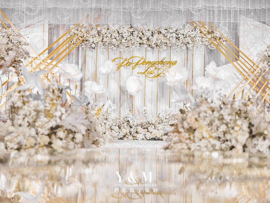 YAM婚礼 | 奢华饱满香槟吊顶 海漫香槟系婚礼