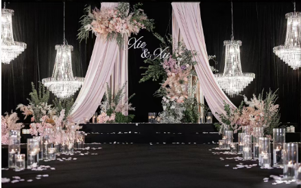 柔纱星梦 香槟粉轻奢室内婚礼