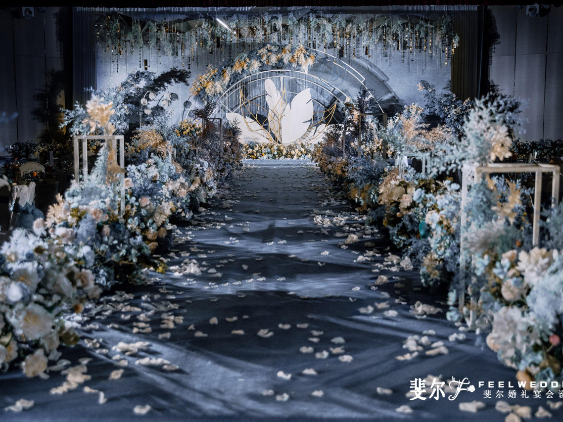 Feel斐尔婚礼宴会设计-莫兰迪灰蓝色婚礼
