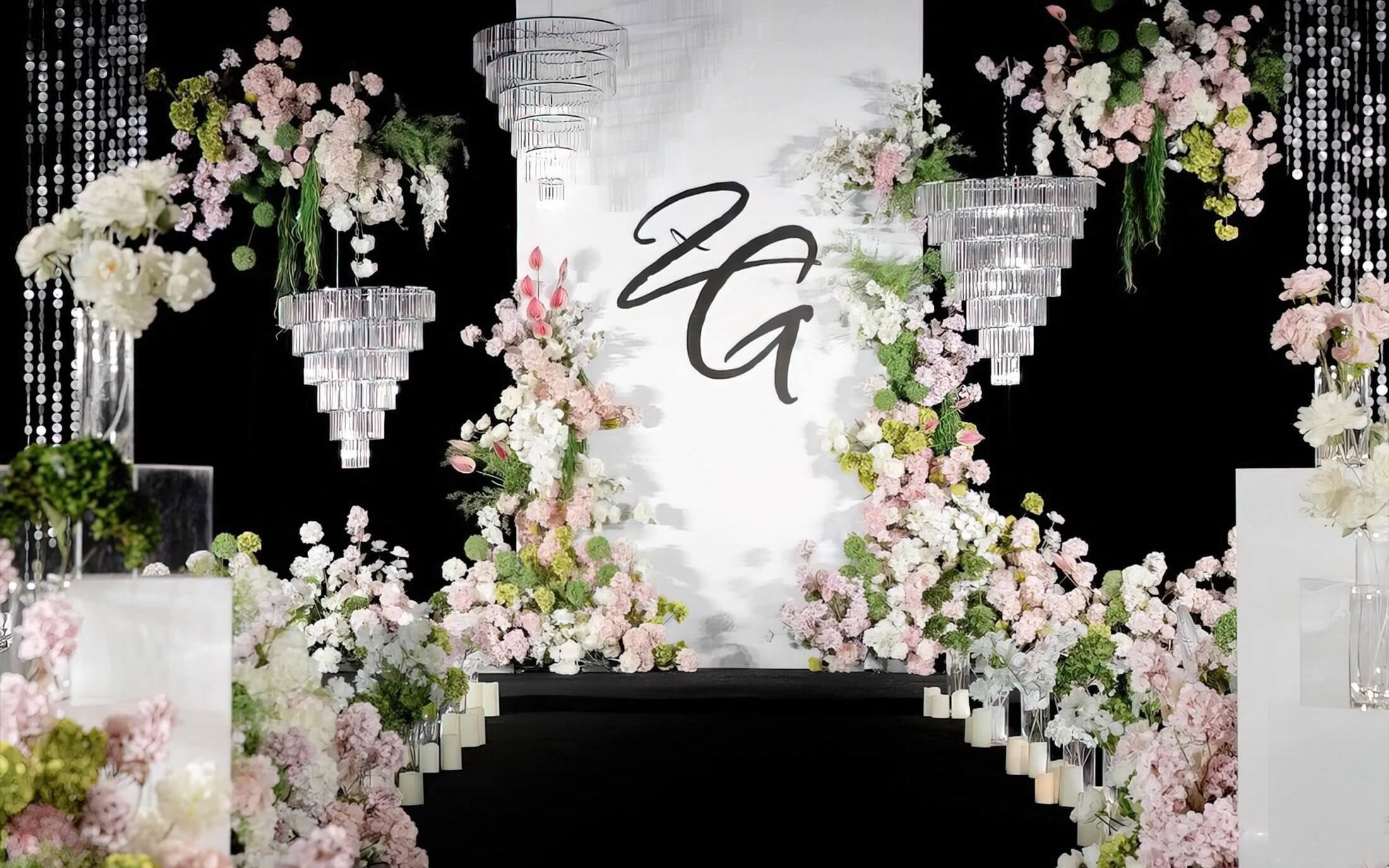 MEMO美慕|白绿粉韩式水晶婚礼