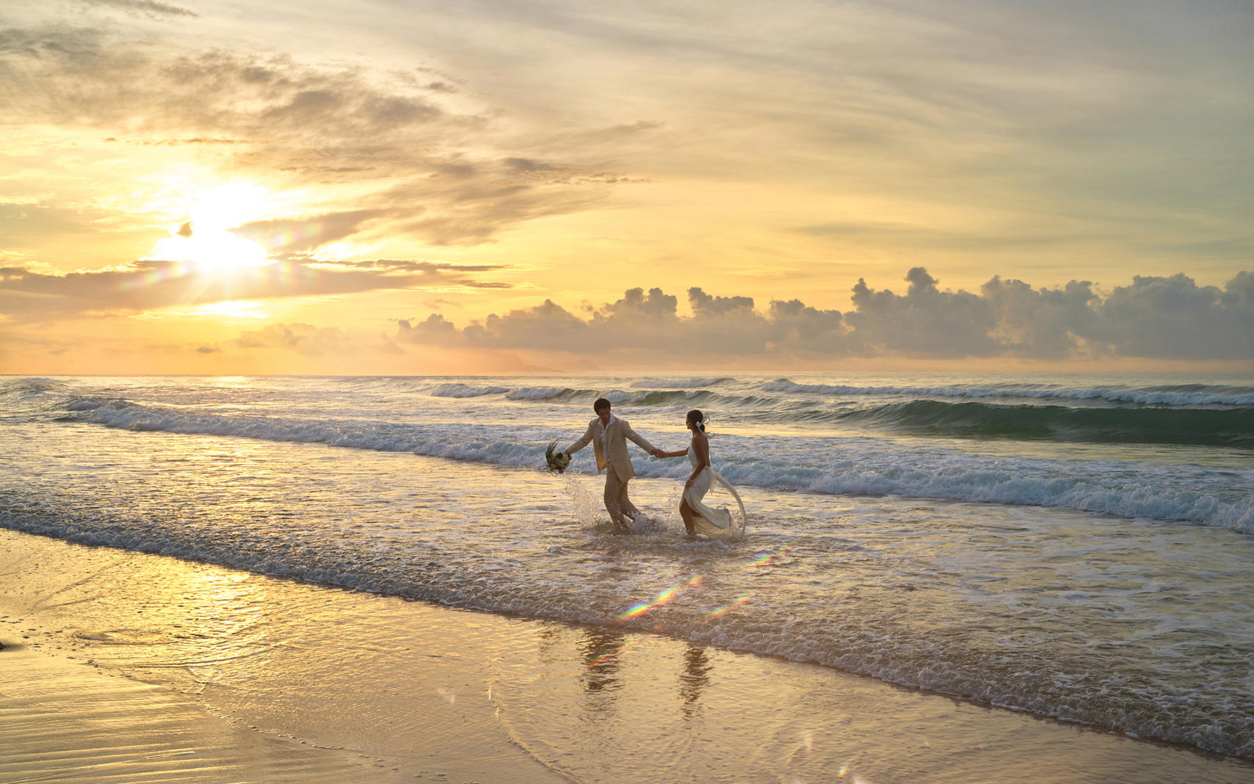 三亚样片·暮色温柔💕心跳同频 落日海景婚纱照 