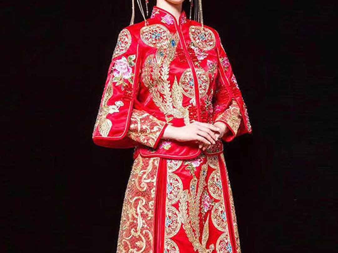 香港纯手工金丝银线龙凤褂