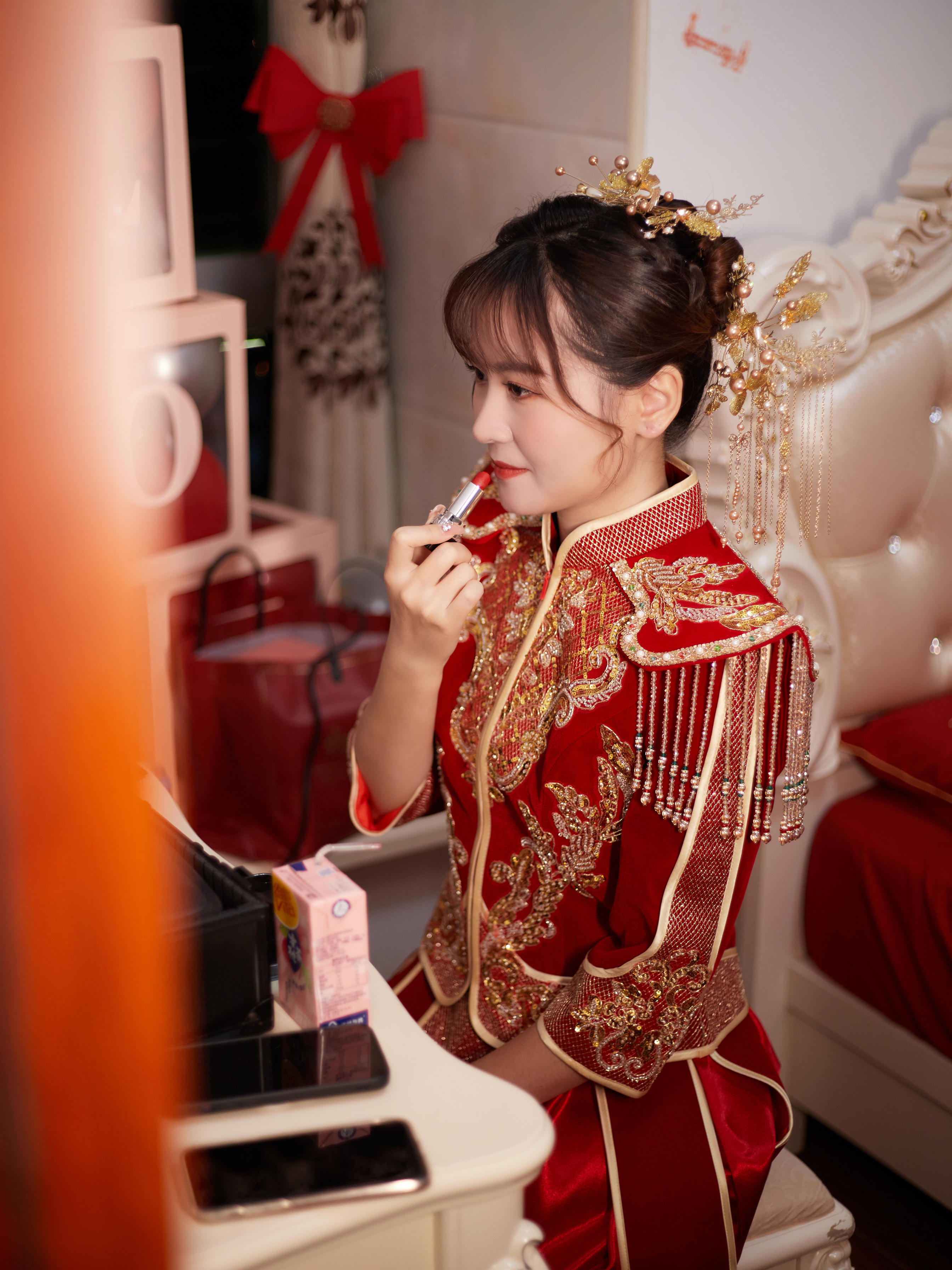 【初见囍嫁衣】新中式丝绒秀禾服
