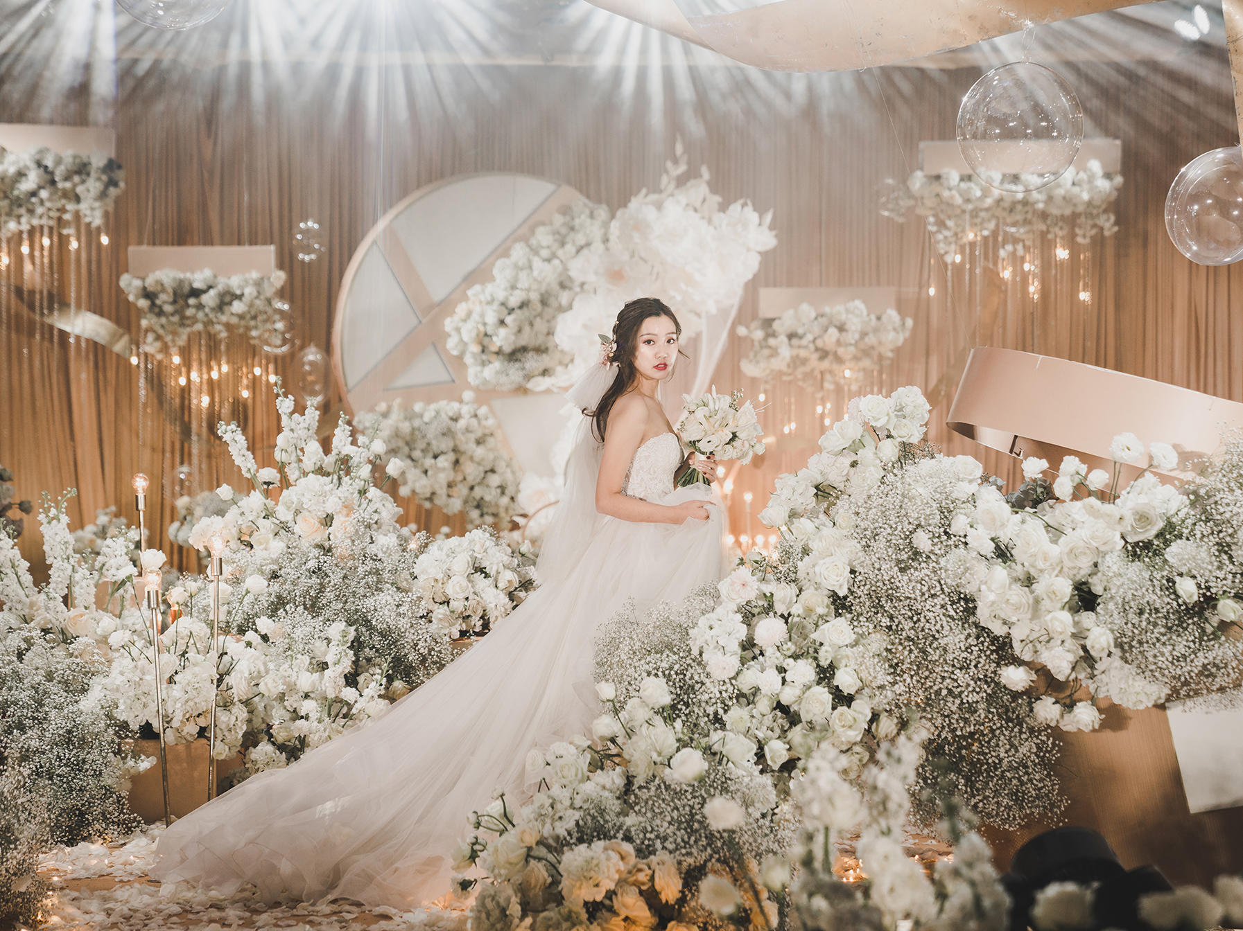 【幸运星婚礼】全定制精致香槟色简约风格婚礼