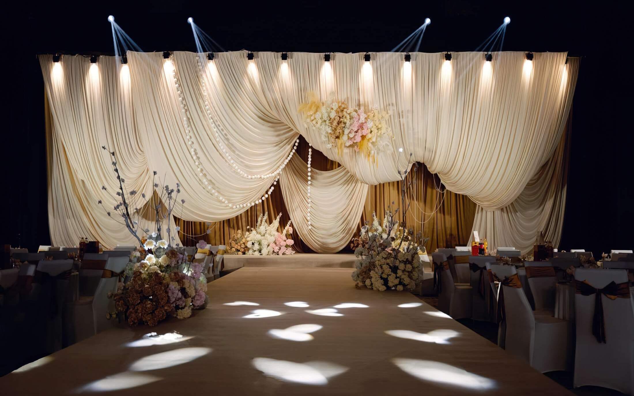 香檳咖色韓式布幔婚禮