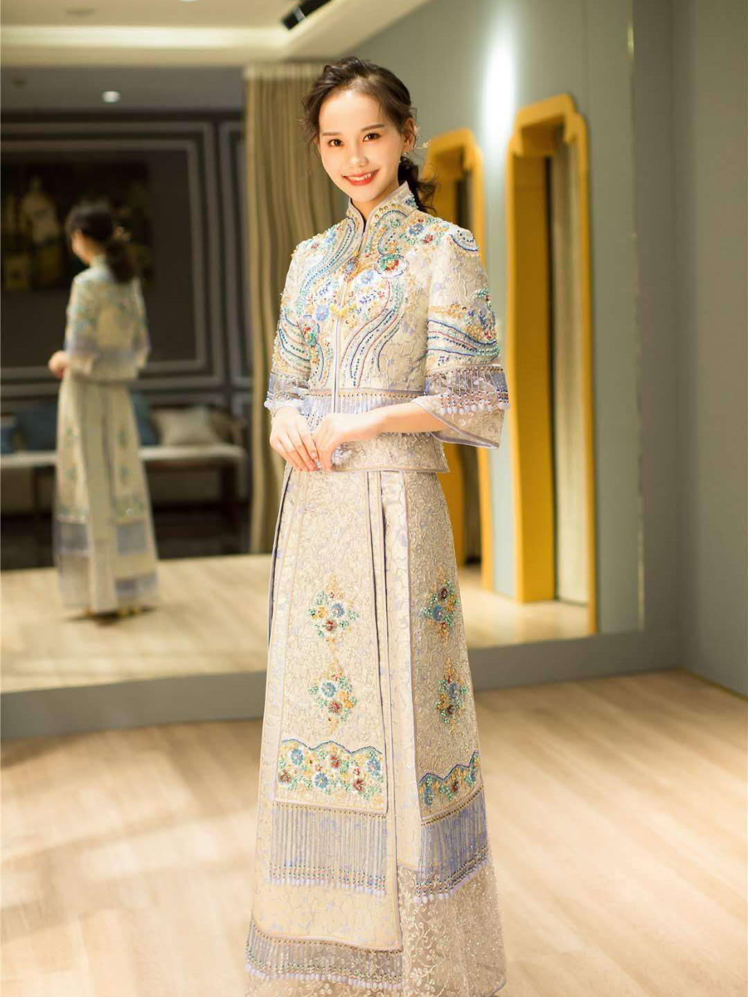 【精致婚纱套餐】冰蓝色马来褂