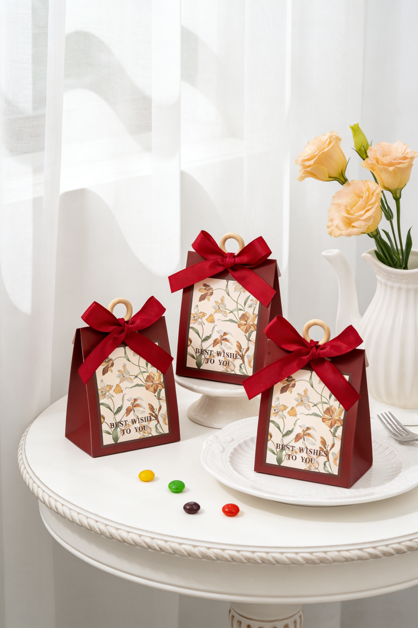 包好发货 成品喜糖套餐简约花卉 喜糖+喜糖盒【成品喜糖不支持退换】