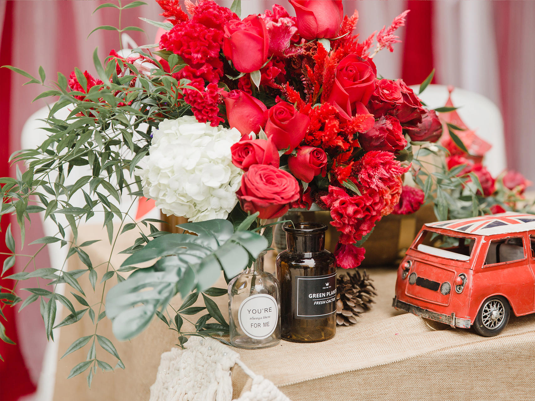 【暖春特惠送督导】橙绿色户外婚礼/全场鲜花/