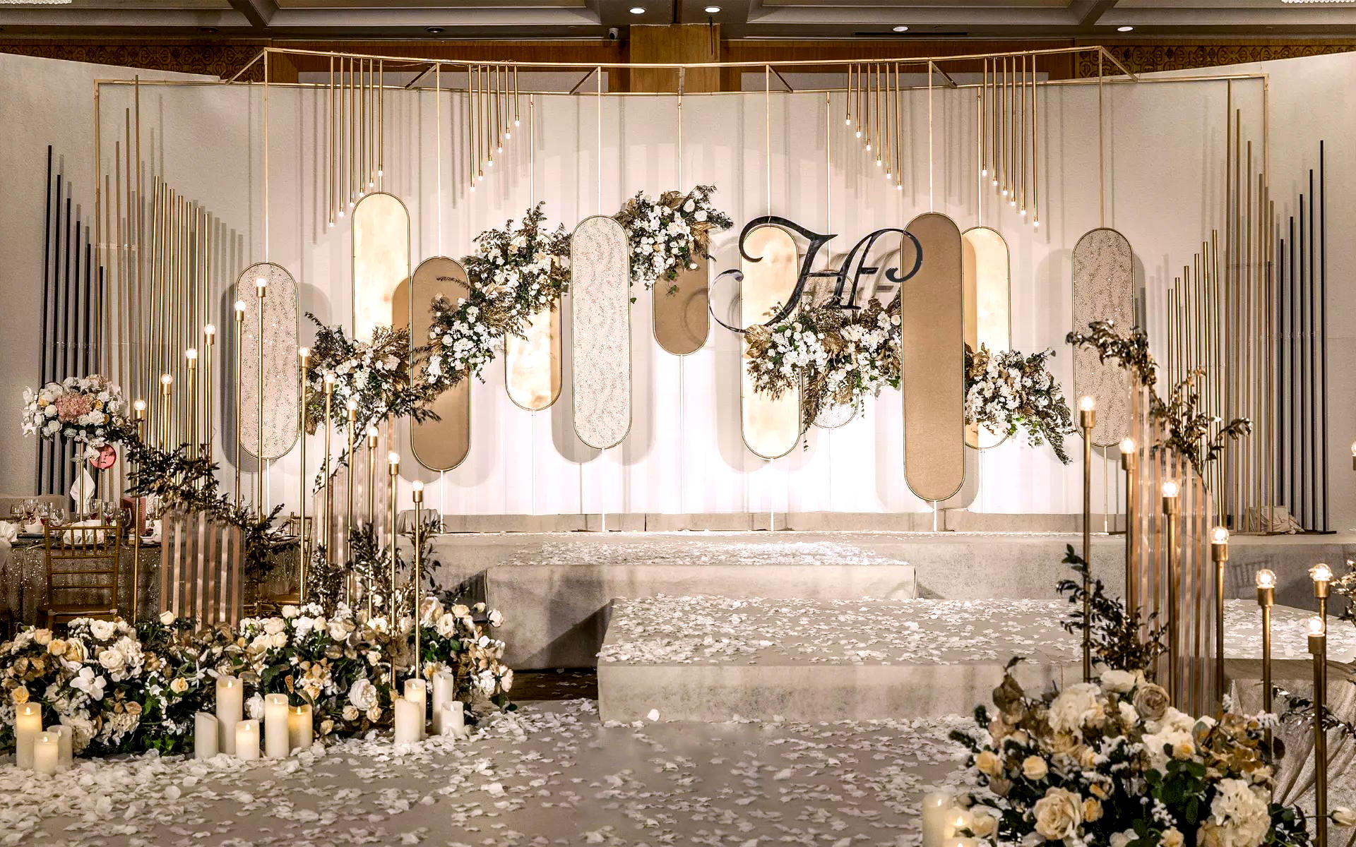 【人气推荐 】极具质感INS风香槟金婚礼