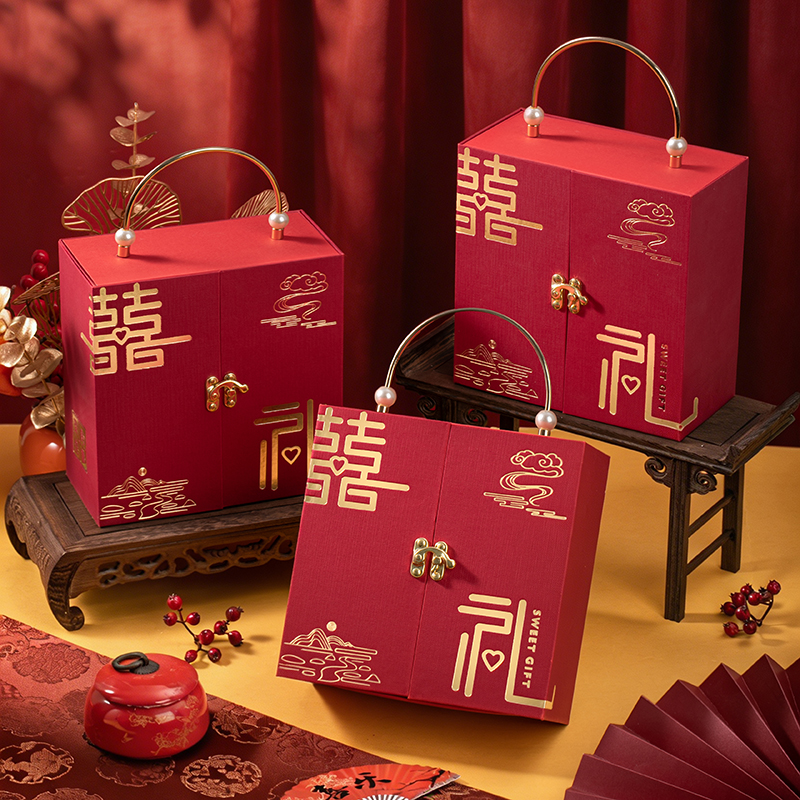 珠玉滿堂圓環(huán)禮盒 結(jié)婚婚禮賓客回禮實用手提禮盒