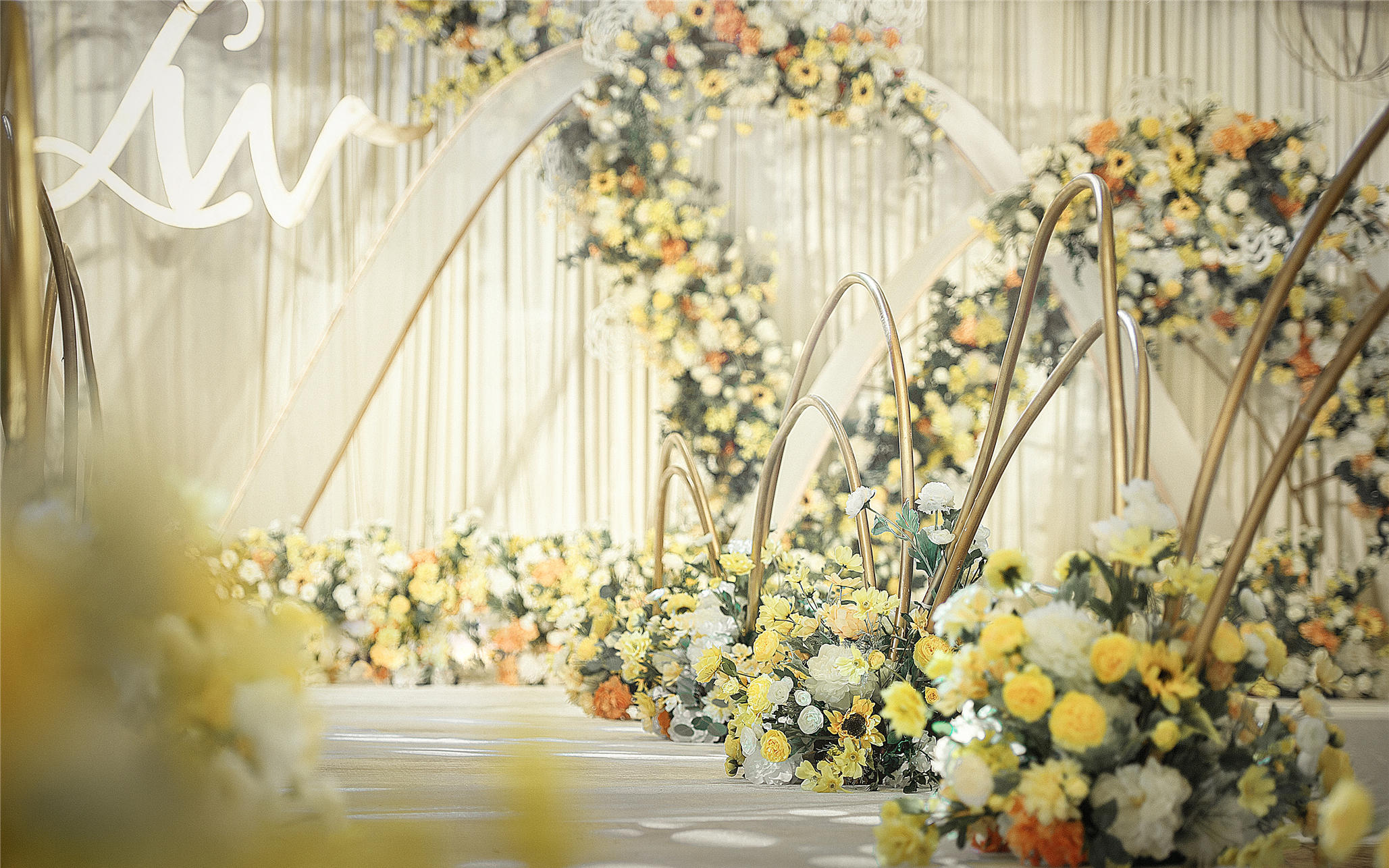 【秘境婚礼】《爱你的温度》韩式清新黄白色系婚礼