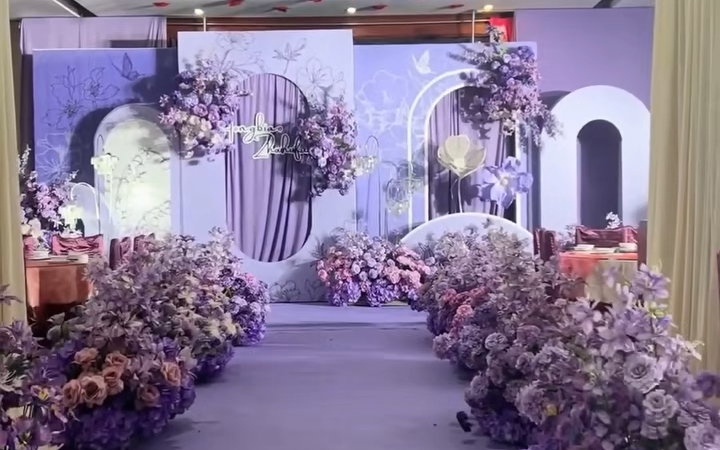 小酒樓紫色韓式婚禮