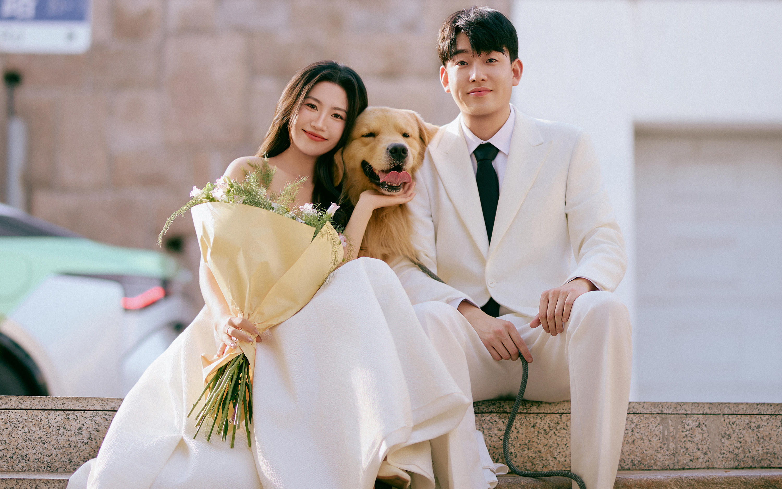 客片.带着狗子一起拍婚纱照！真的太出片啦！