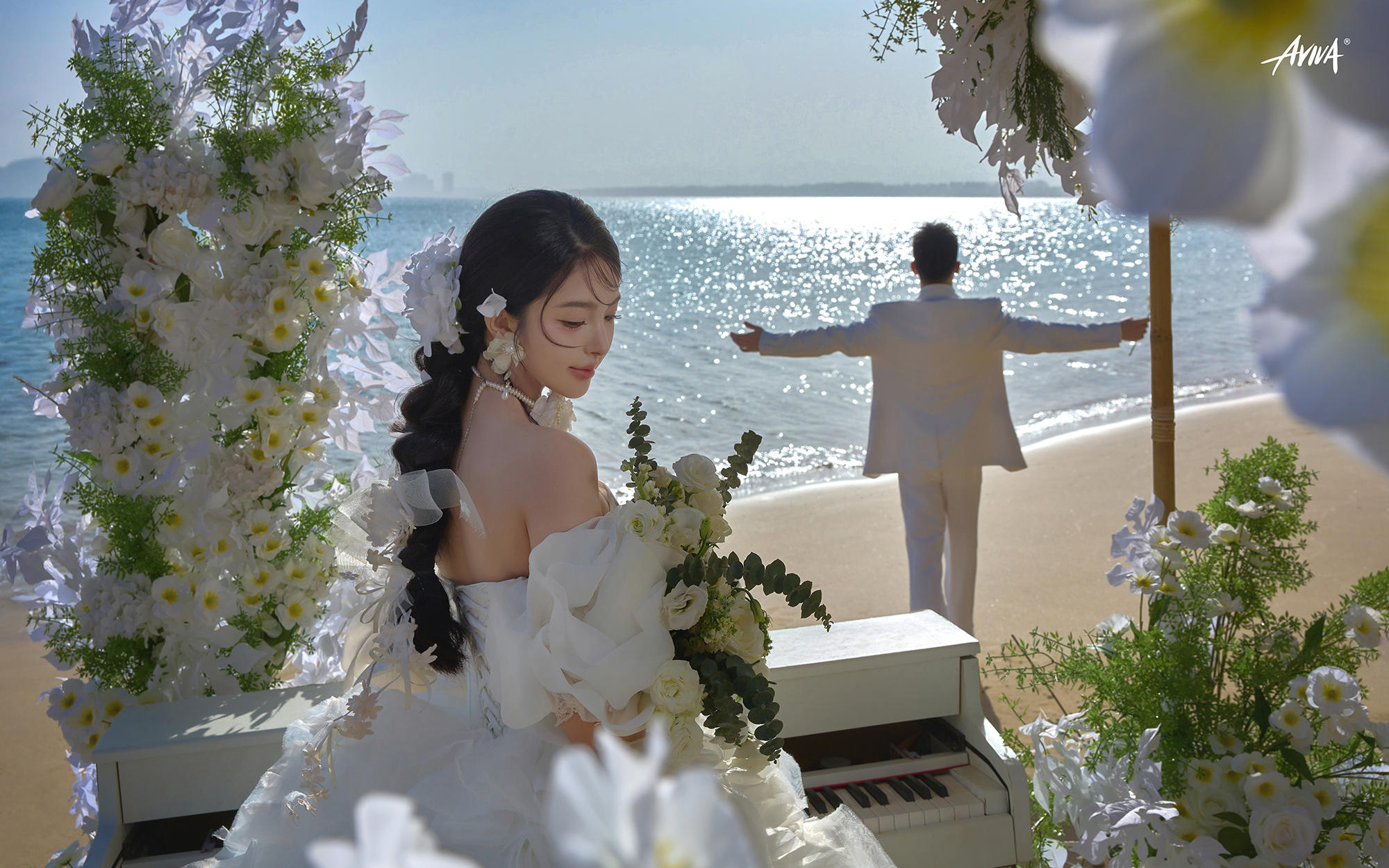 三块客片·仪式感爆棚的🌊海边白马婚纱照