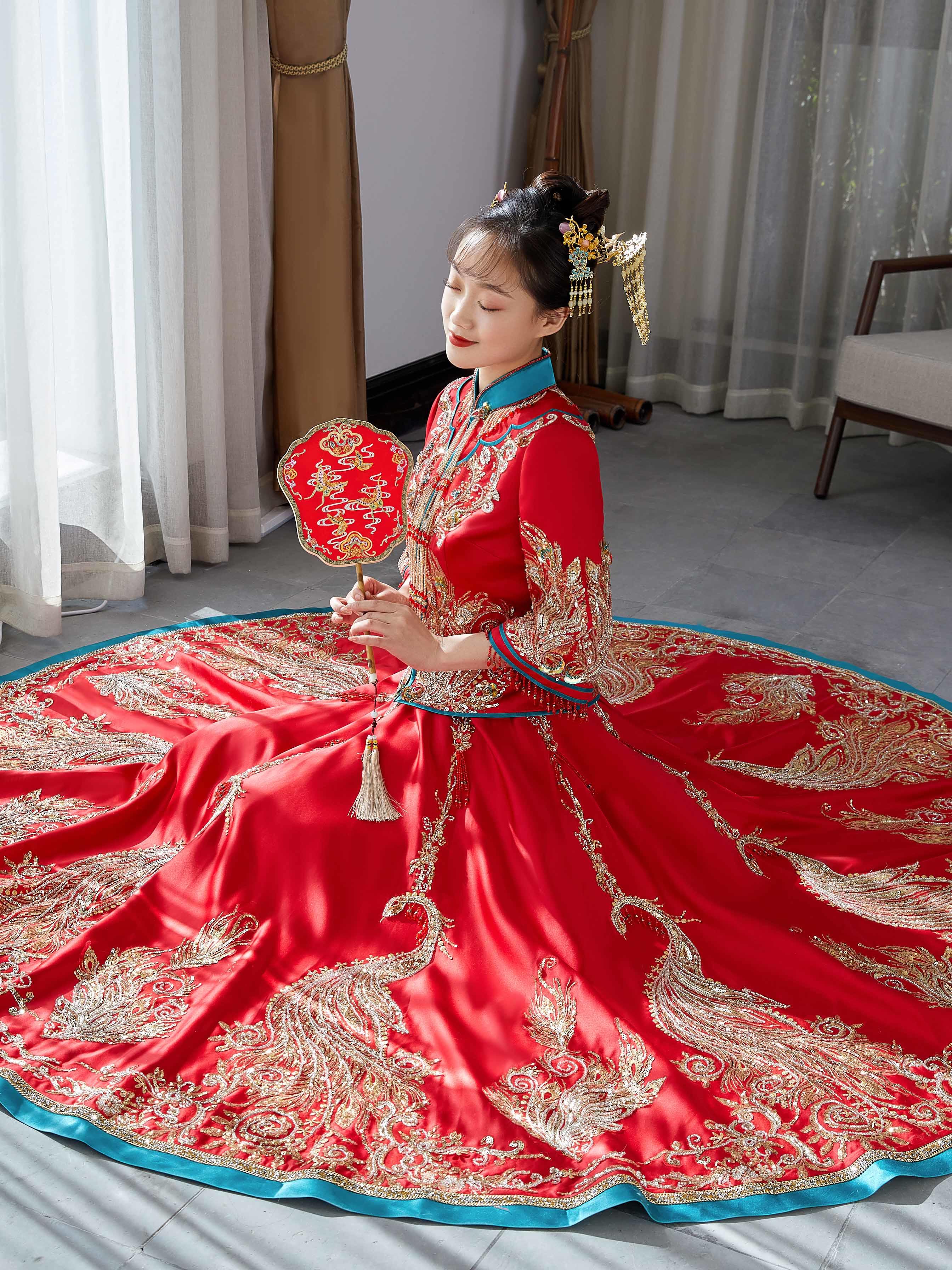 v领水光缎主纱/皇后领主纱12件套