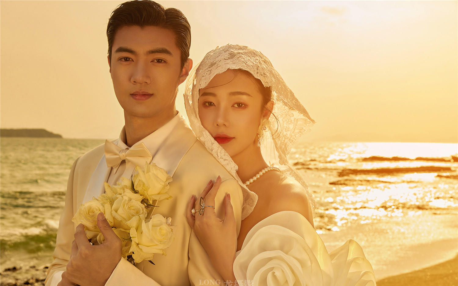 【西北龙摄影】夕阳海景婚纱照