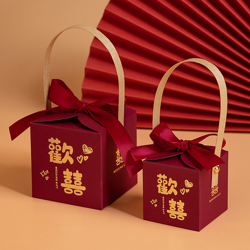 50个新中式手提喜糖方盒