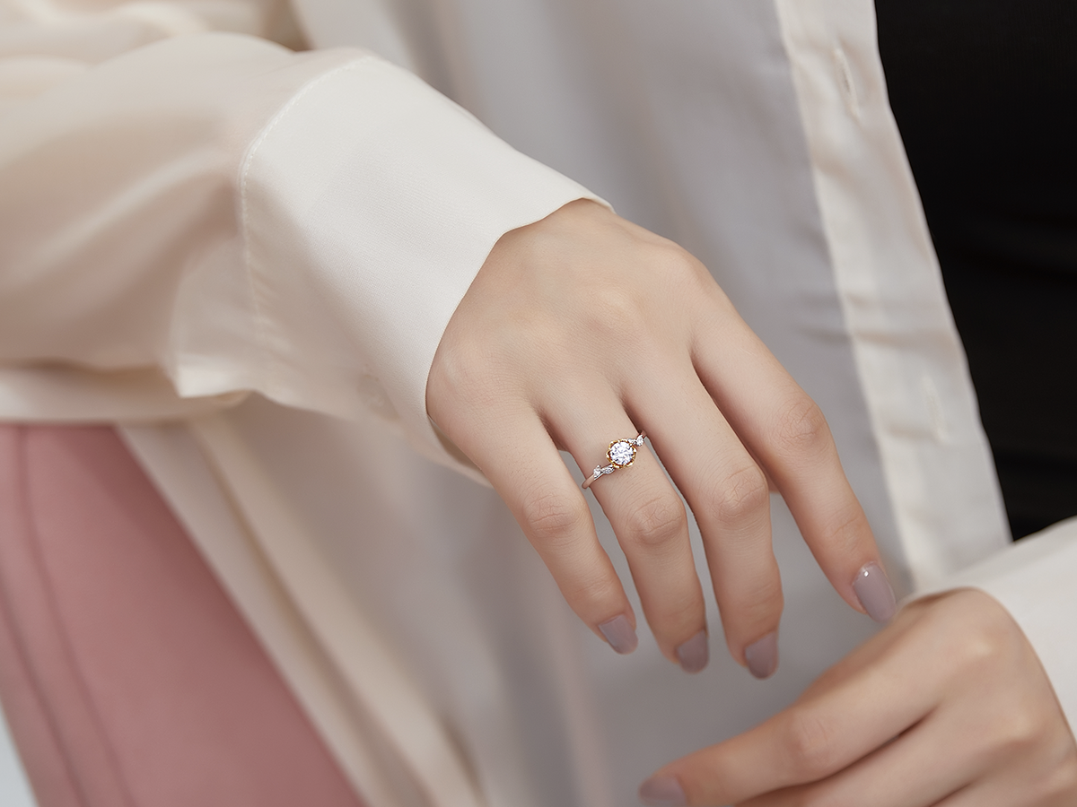 专属定制款-花漾|18k金20分钻戒婚戒裸钻定制