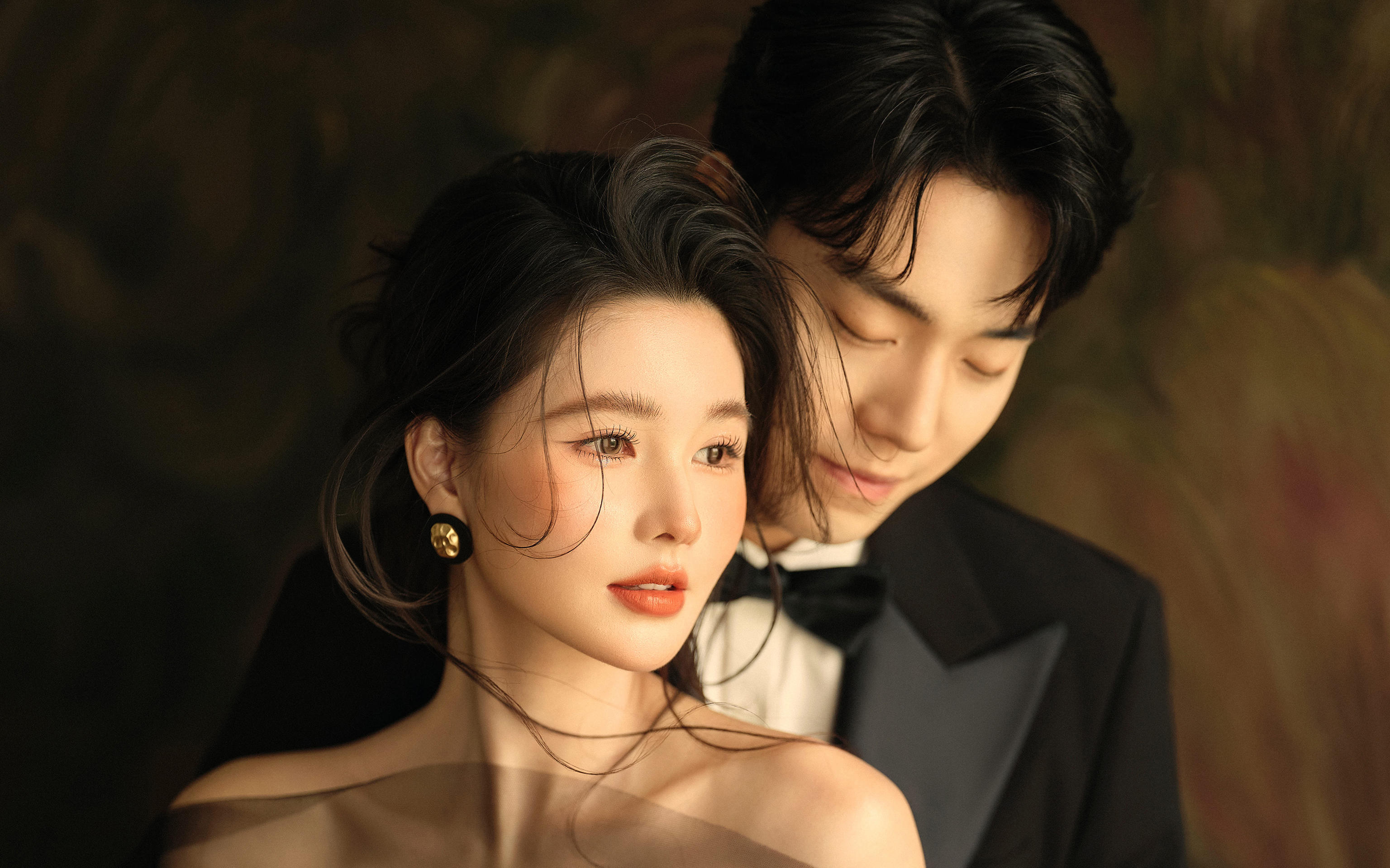 🥥不爱跟风‼拍了又美又飒的黑纱油画婚纱照