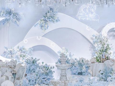韩式清新蓝色系的主题婚礼