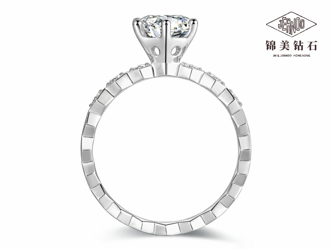 六爪蜂巢GIA50分圆形求婚钻戒