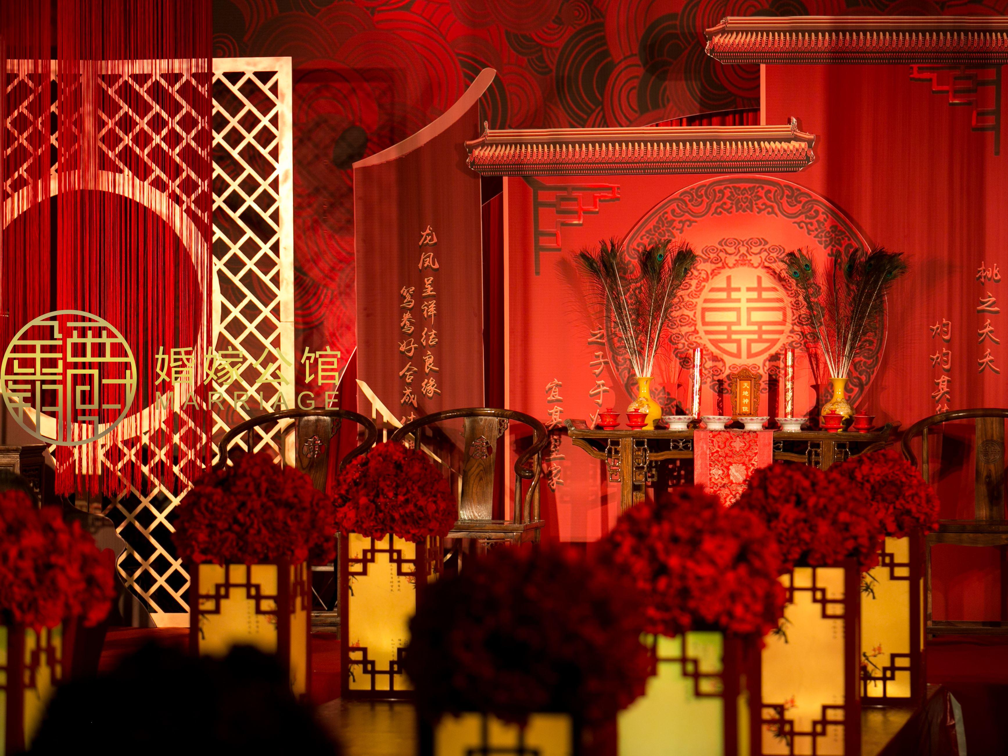 庆阳金铂爵室内明清中式婚礼无调色无P图包四大金刚