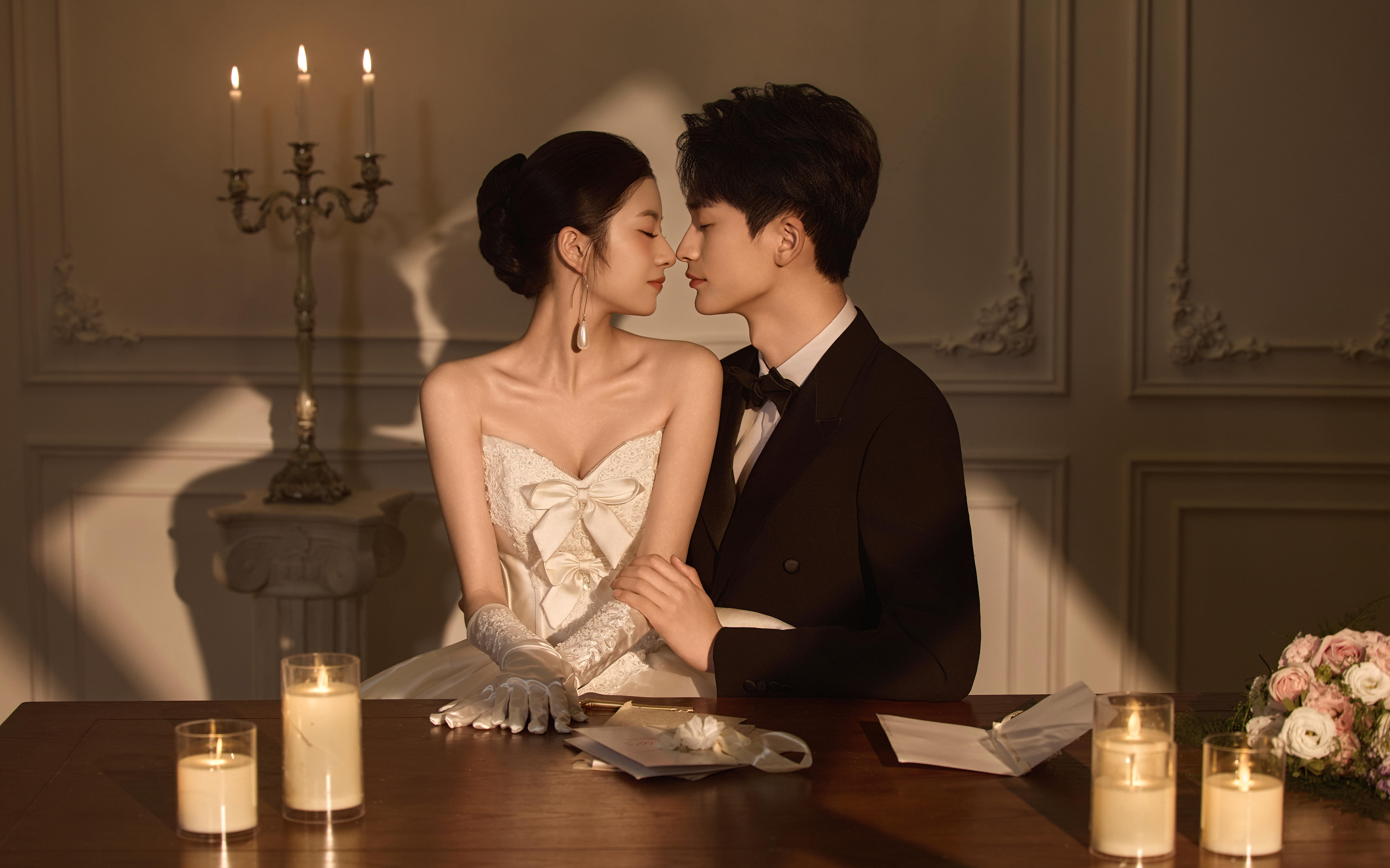 烛光与情书💌 法式复古婚纱照太有氛围感