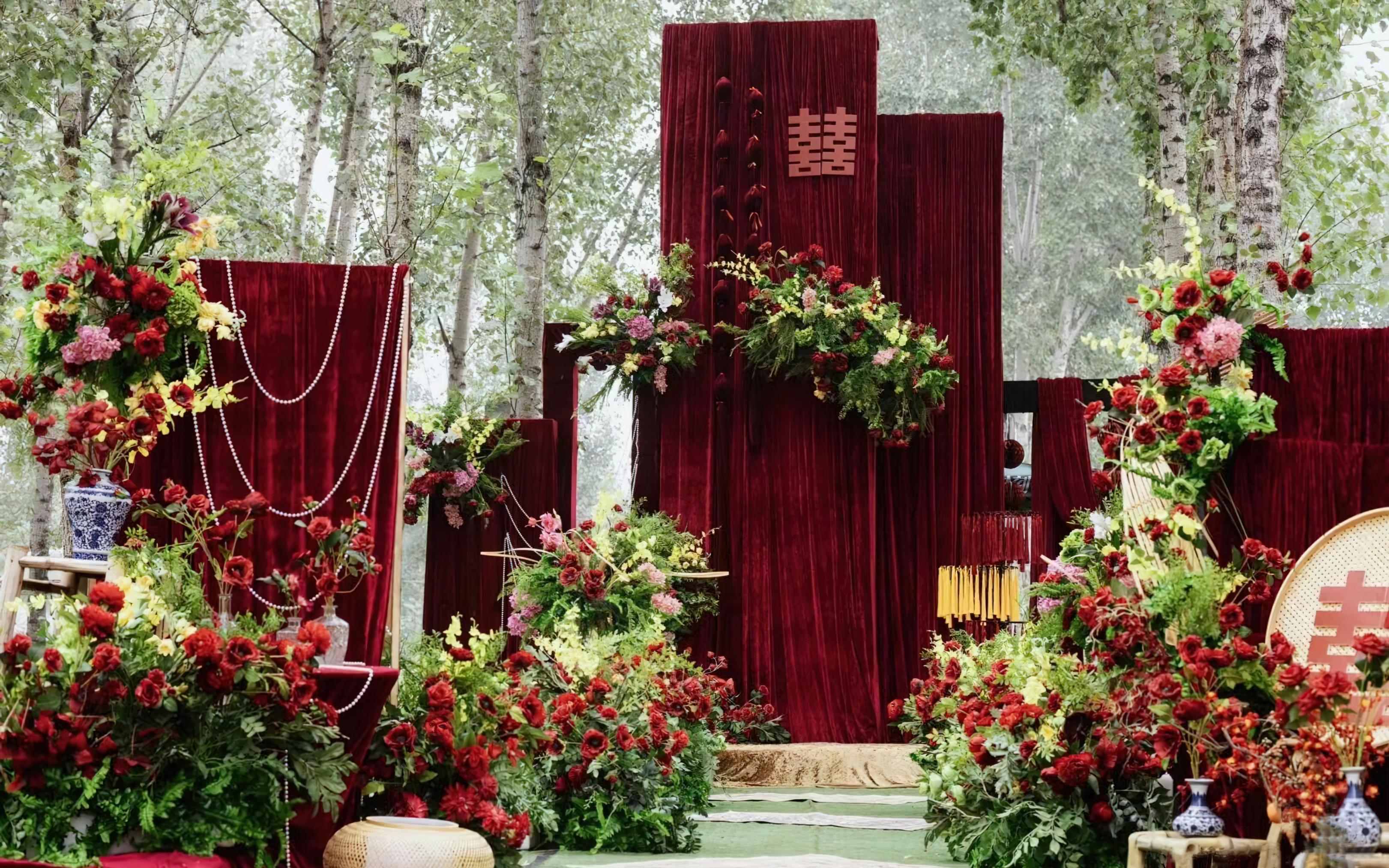 【木西婚礼】户外红配绿，小众又好看