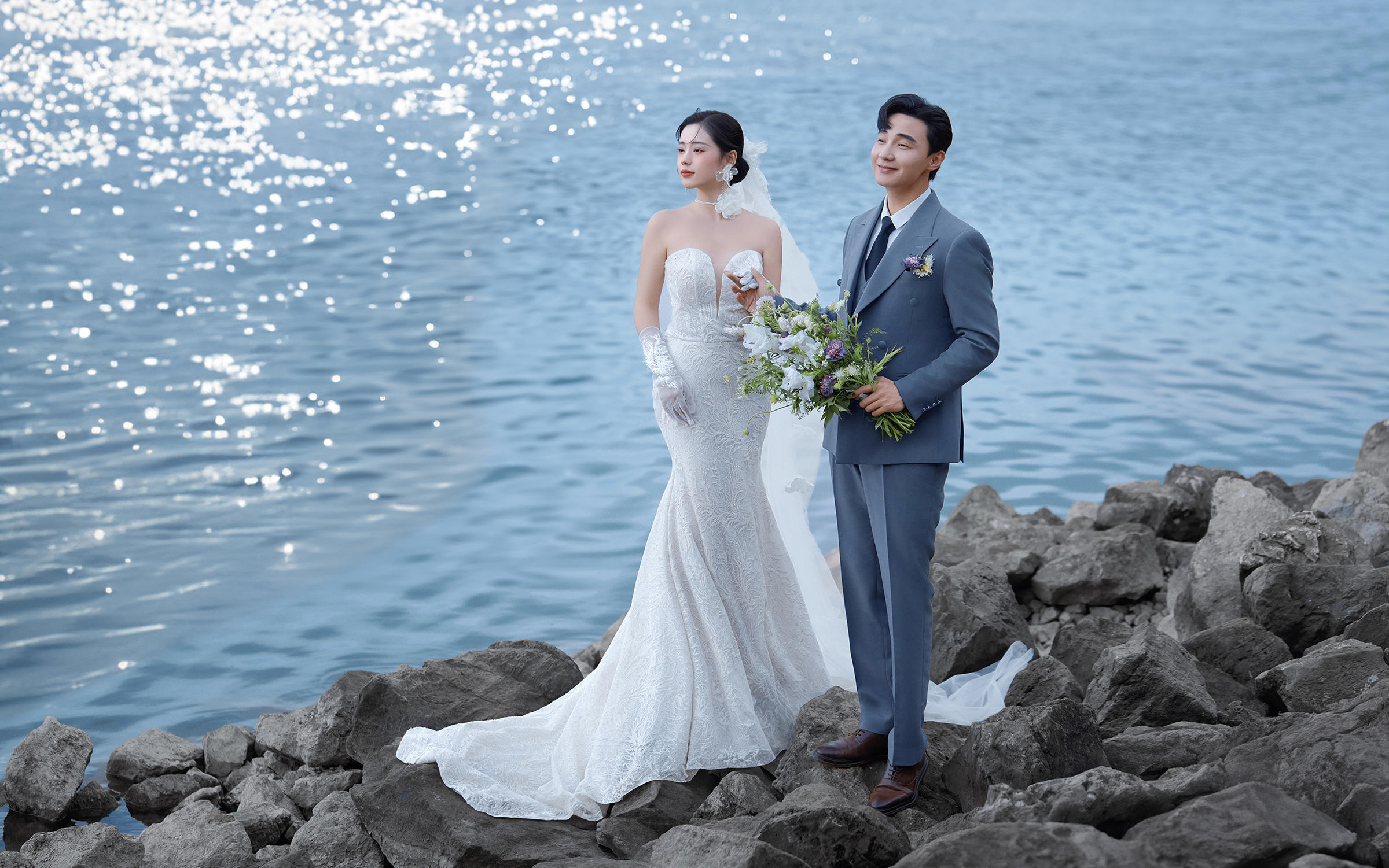 【海景婚照】在清透藍(lán)調(diào)光影里，寫(xiě)下愛(ài)情誓言