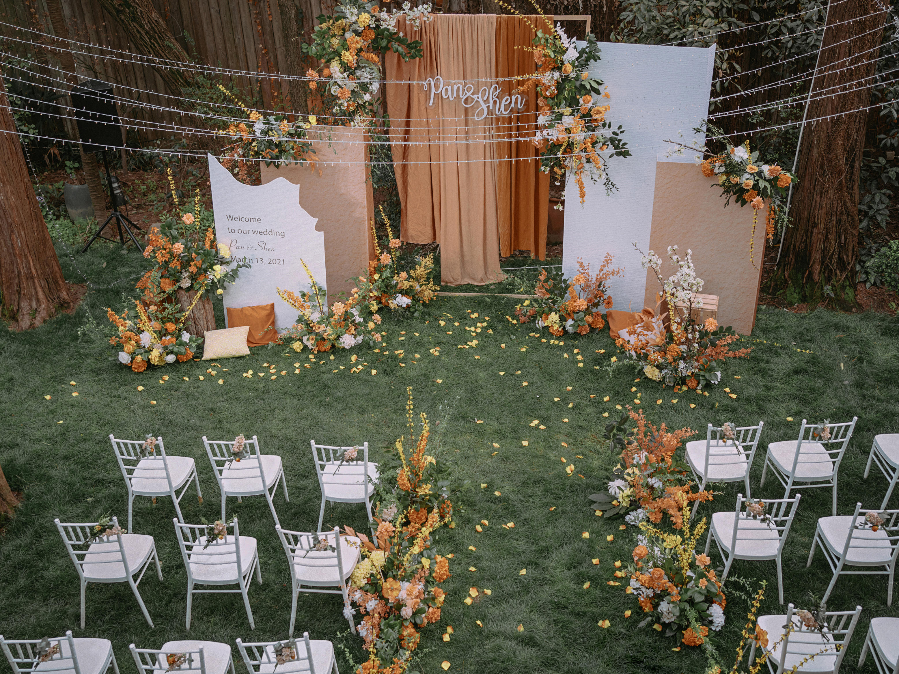 【和平官邸】简约质感｜橙色浪漫｜户外主题婚礼定制