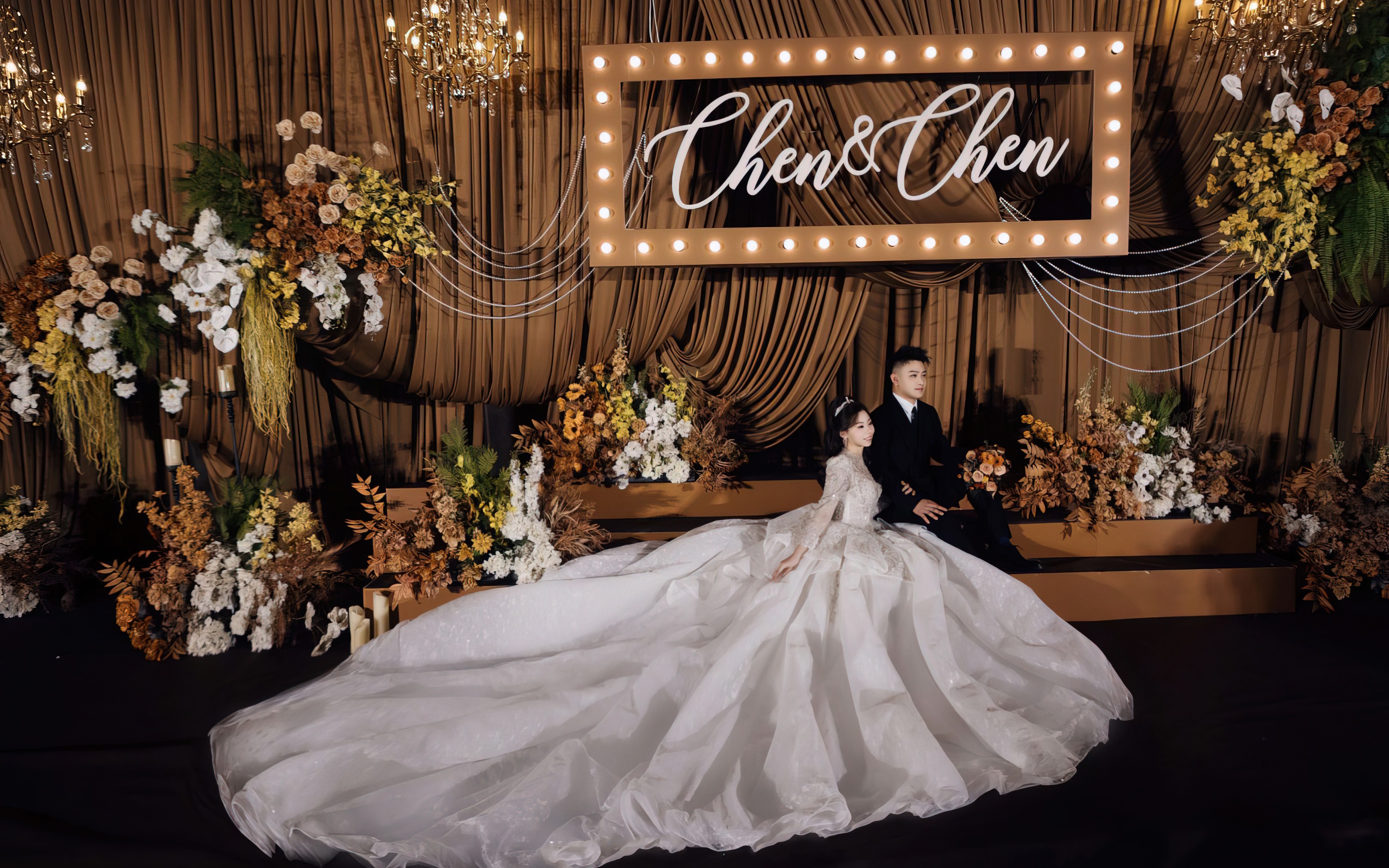 韩式婚礼 老钱风大气布艺婚礼