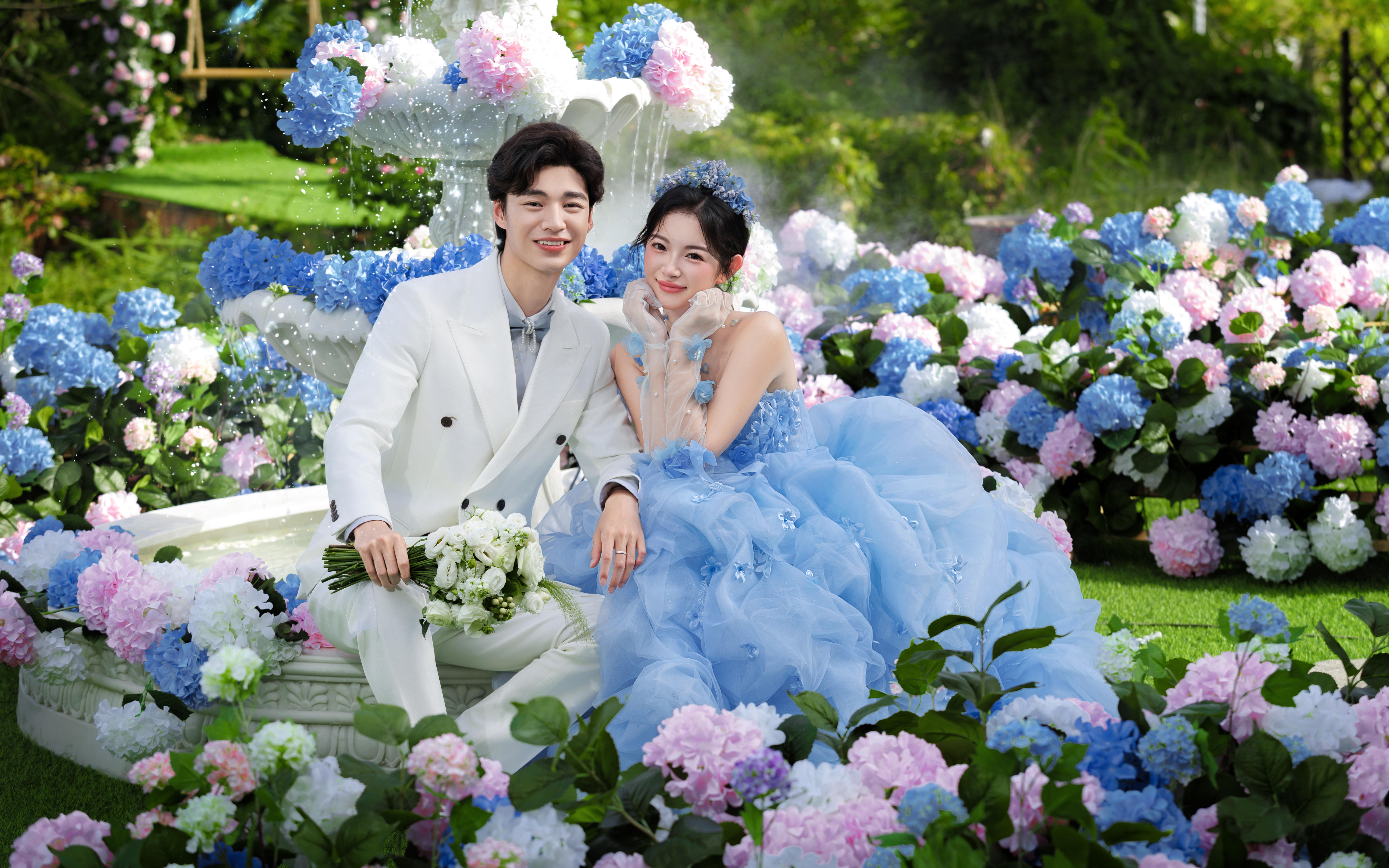 💙小众控尖叫❗️被花神吻过的婚纱照太绝