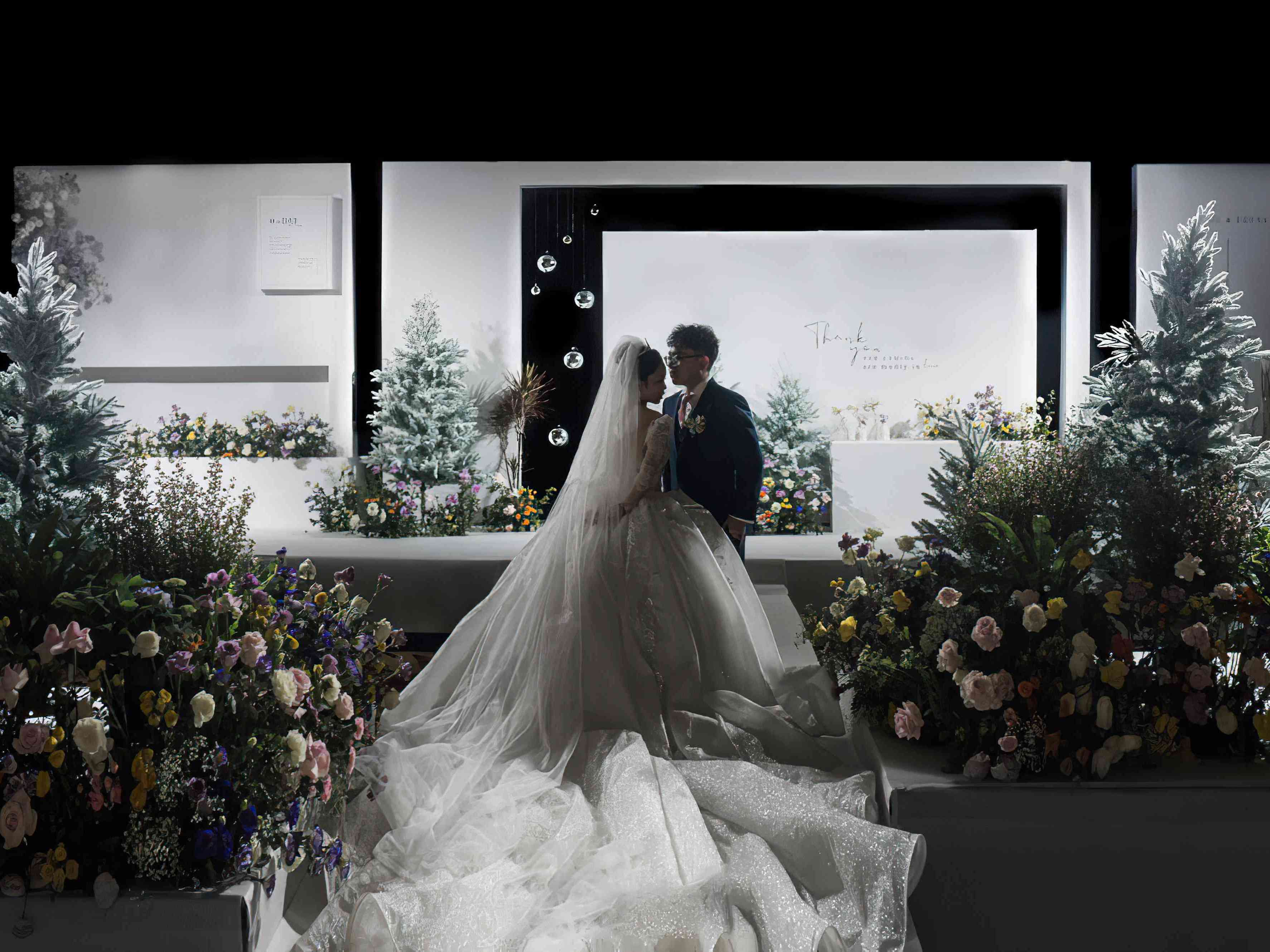 白绿色极简婚礼 雪花飘落是属于我们的圣诞夜