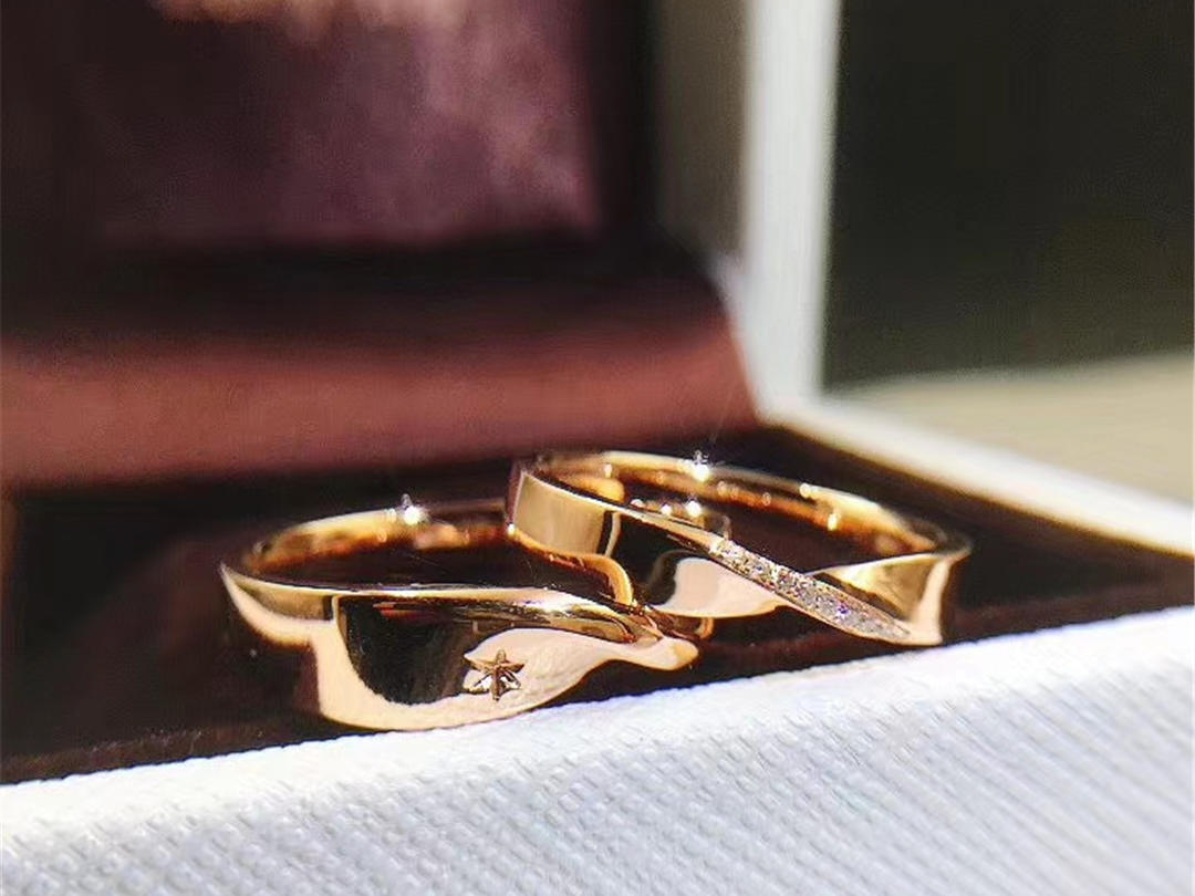 关于爱-摩斯密码情侣18K金钻石对戒