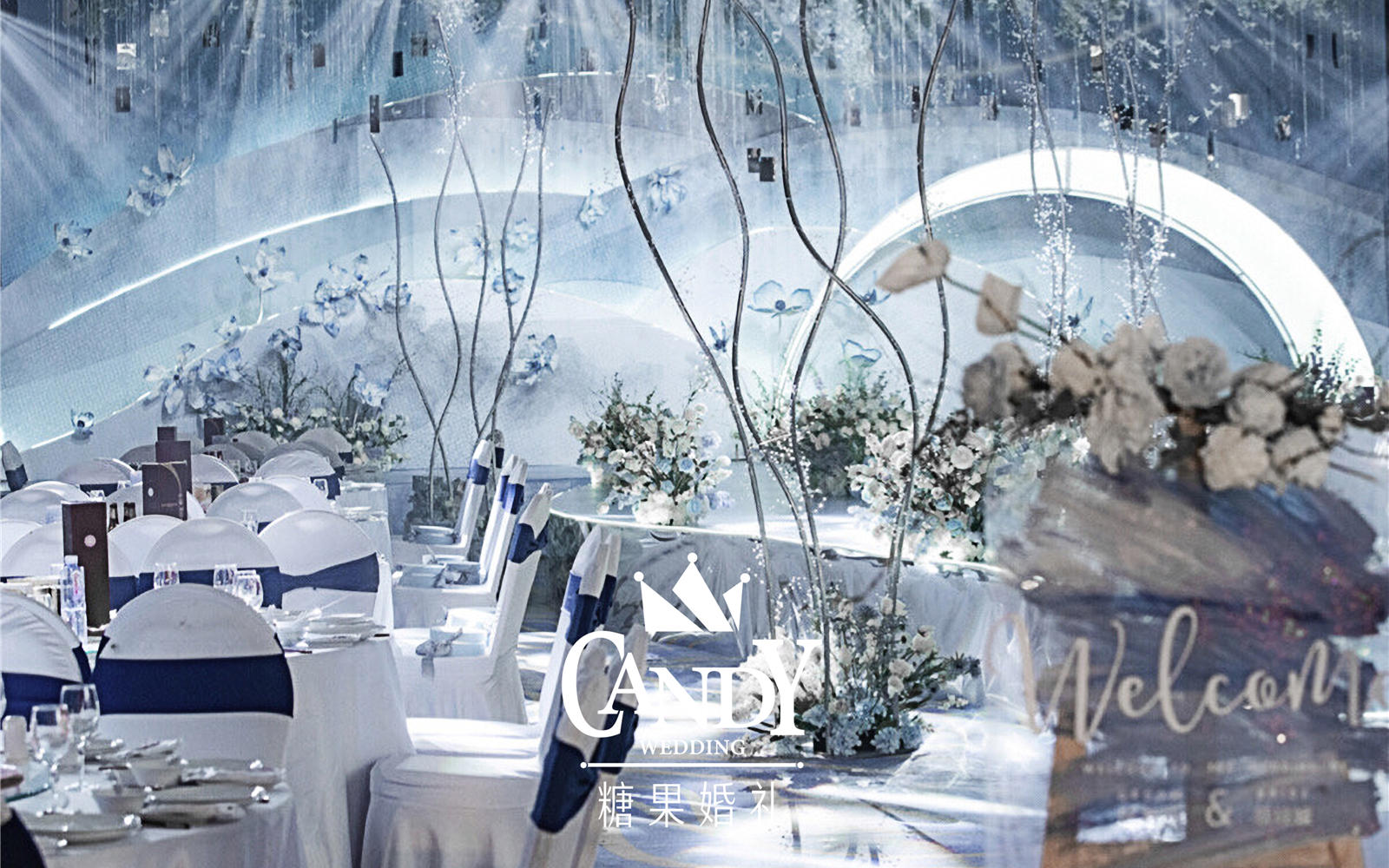 糖果婚礼 Xu&Fei 莫兰迪蓝婚礼作品欣赏