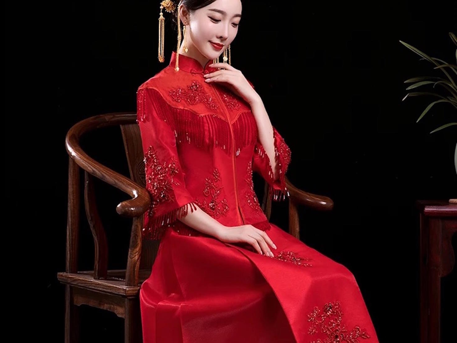 ［特色秀禾］限时特价 中式秀禾丝绸敬酒服中式礼服