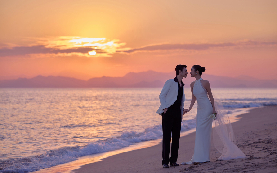 海景夕陽婚紗照??