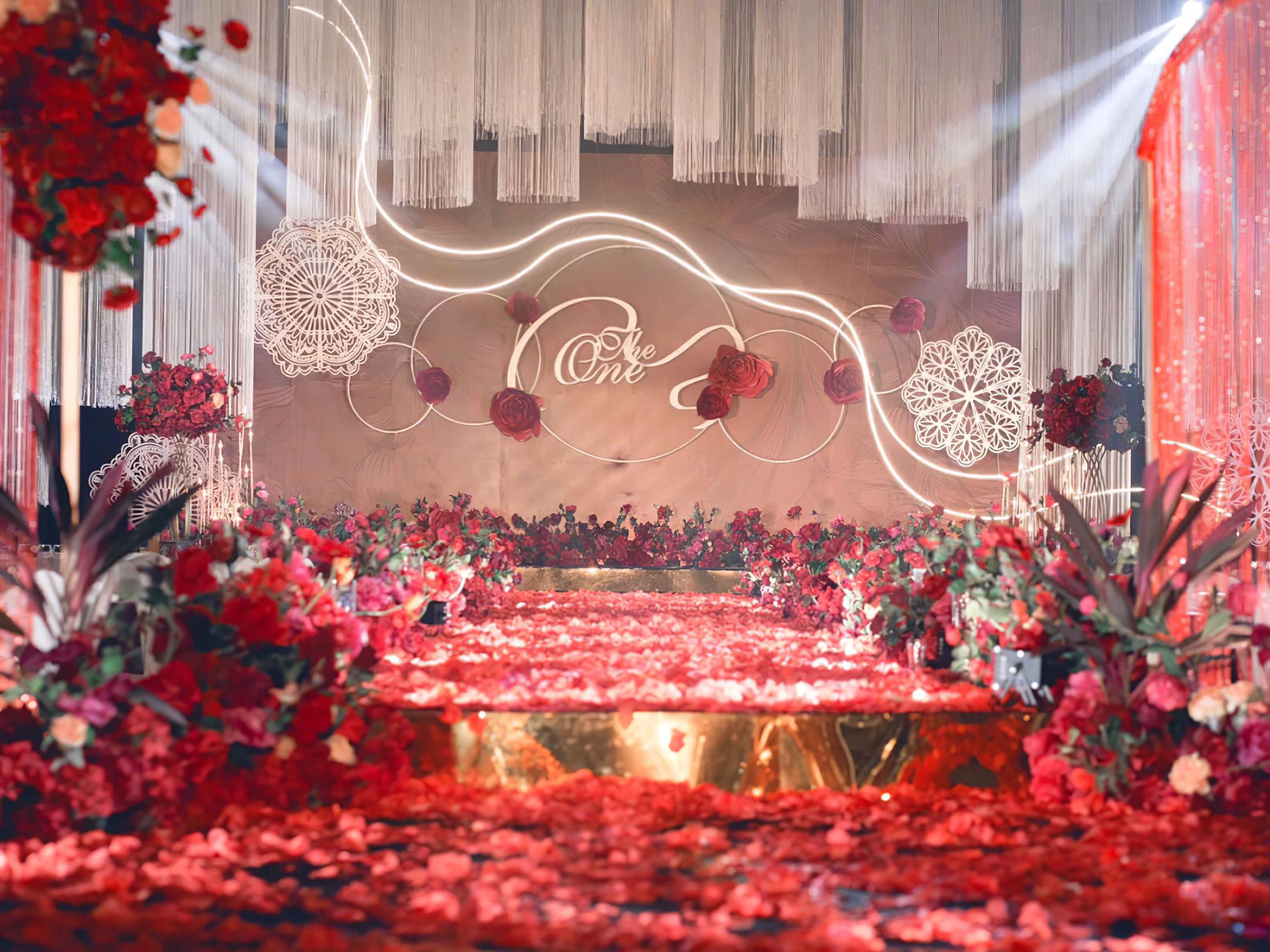 红色系主题婚礼12888全包价