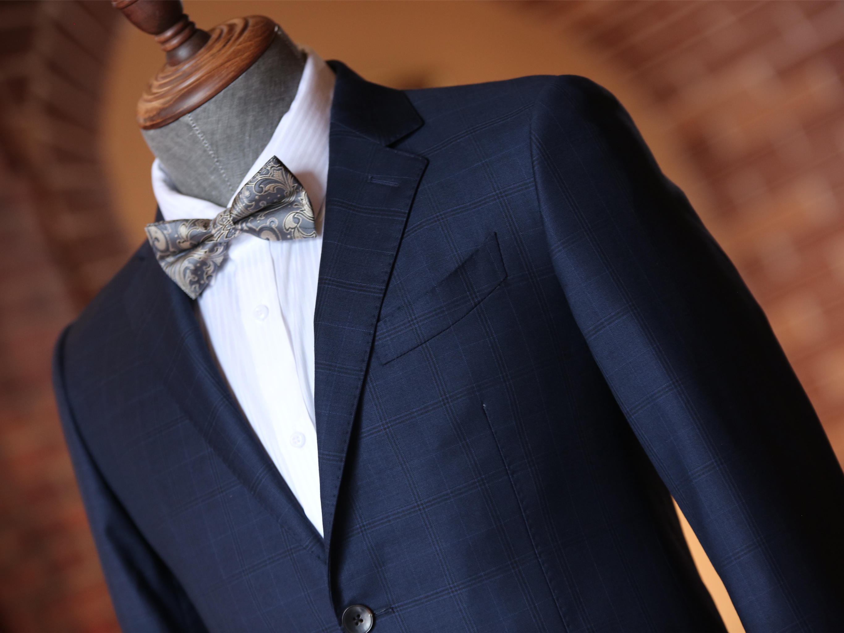 【职场精英10件套】深藏蓝色暗格纹商务套系