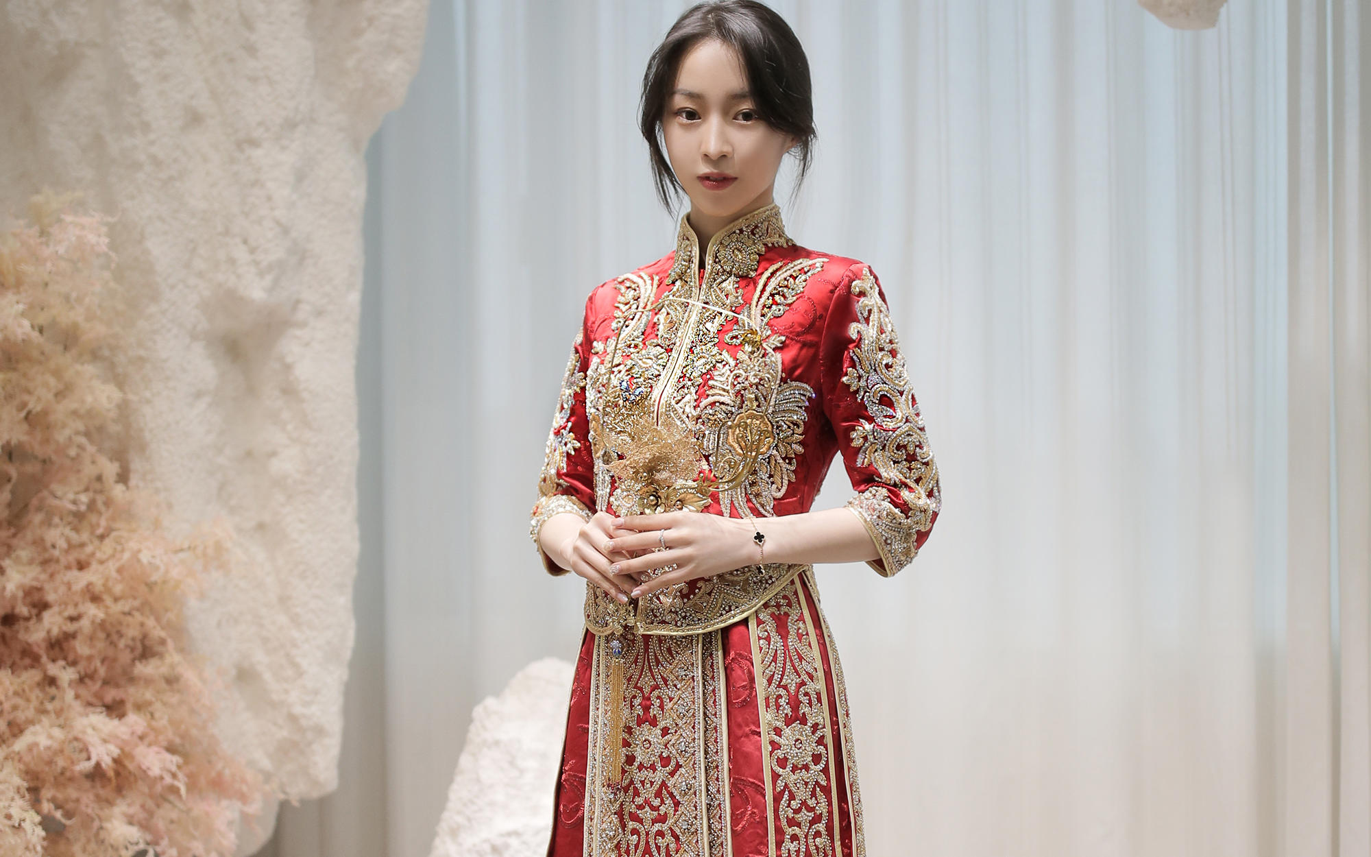 重工系列-奢华版印度丝修身秀禾服