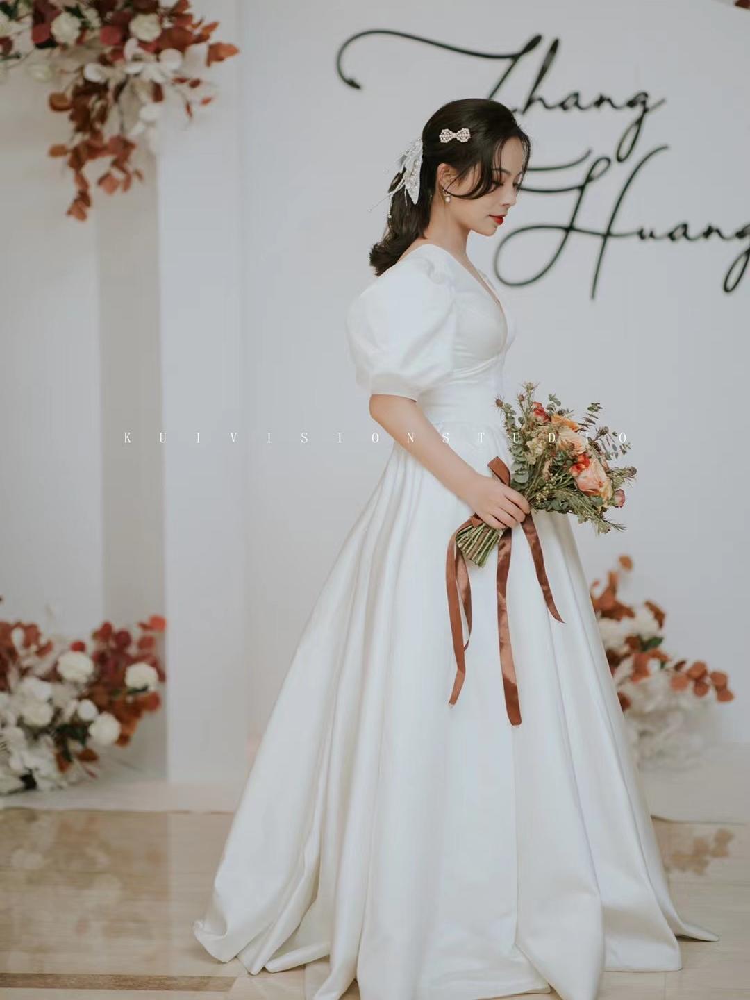 #森德瑞拉 Bride #齐地婚纱+中式礼服套装
